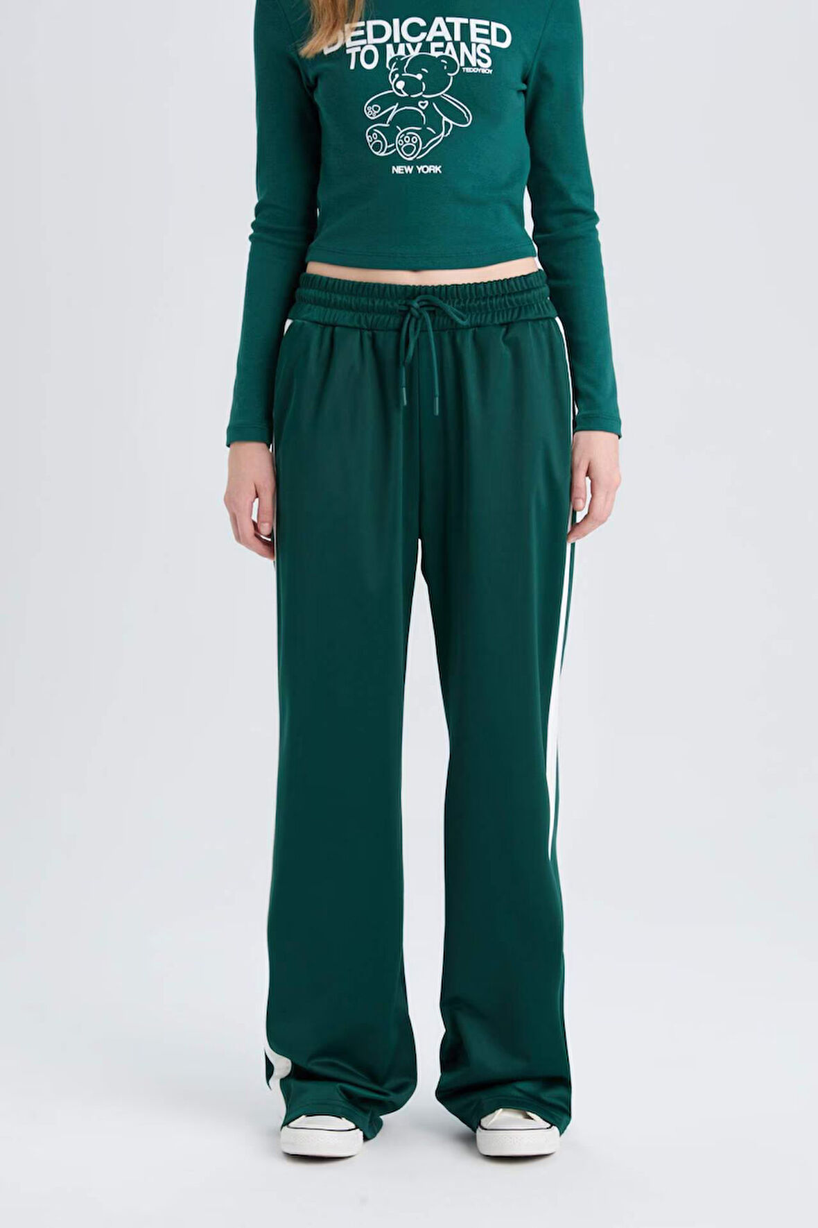 Coool Wide Leg Eşofman Altı Geniş Bol Paça Beli Lastikli Cepli Bağcıklı