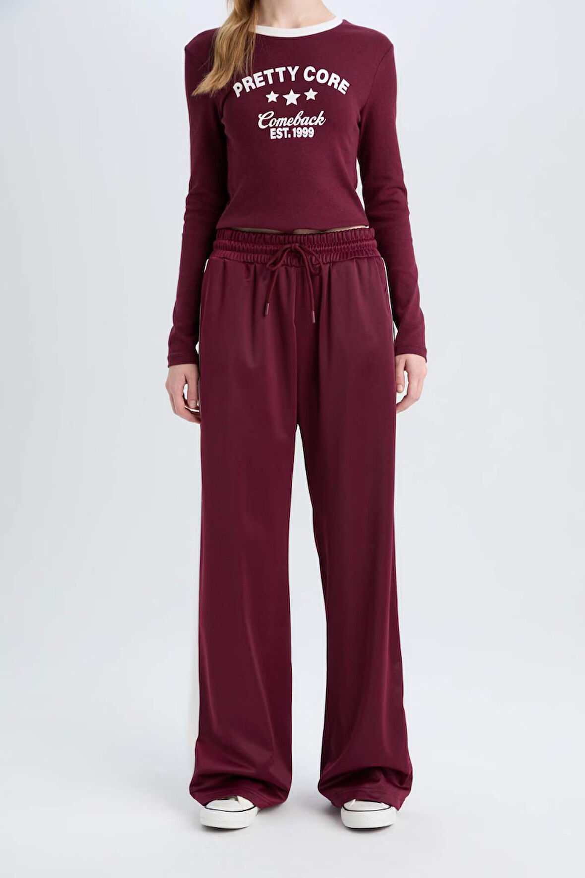 Coool Wide Leg Eşofman Altı Geniş Bol Paça Beli Lastikli Cepli Bağcıklı