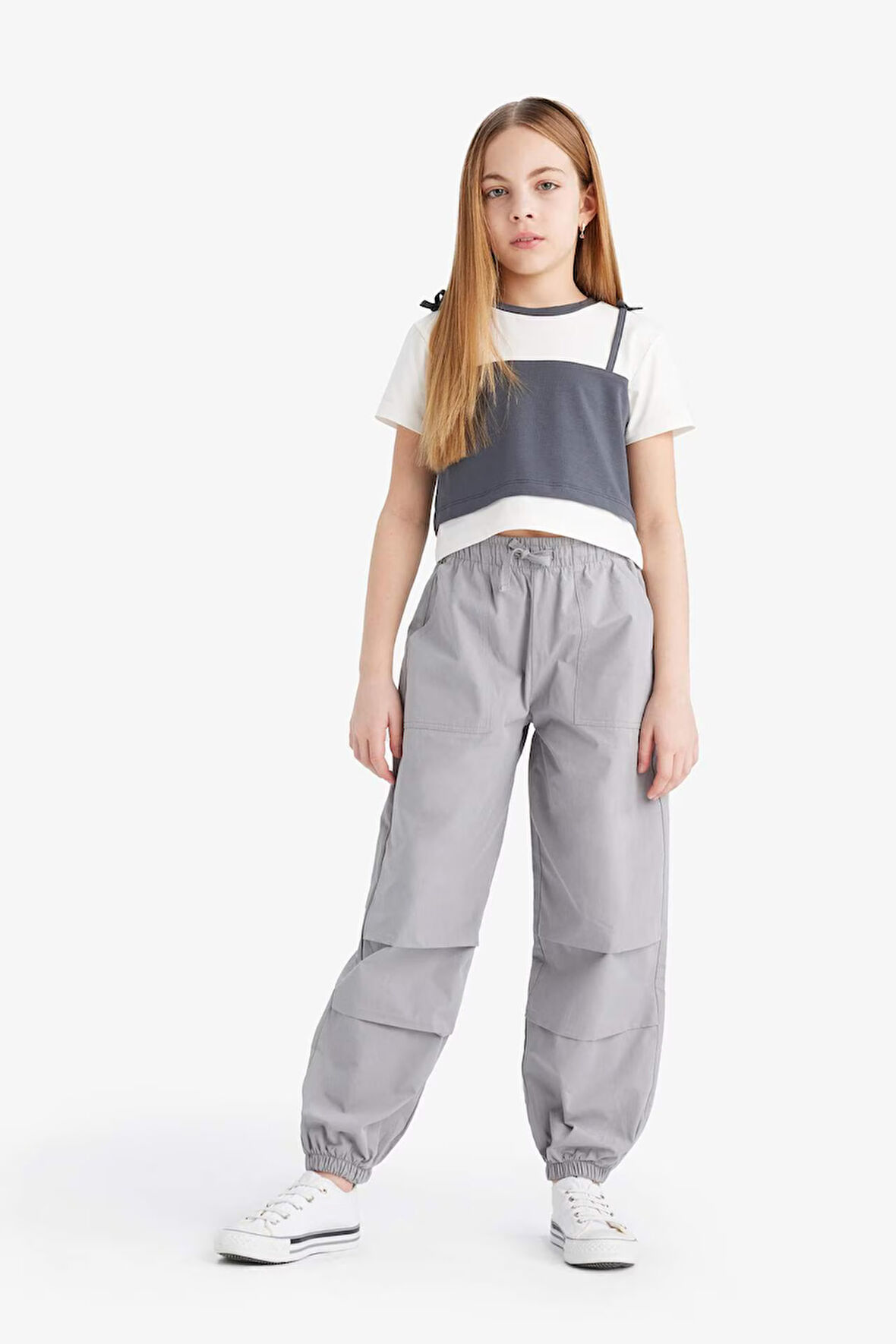 Kız Çocuk Paraşüt Jogger Paça Pantolon