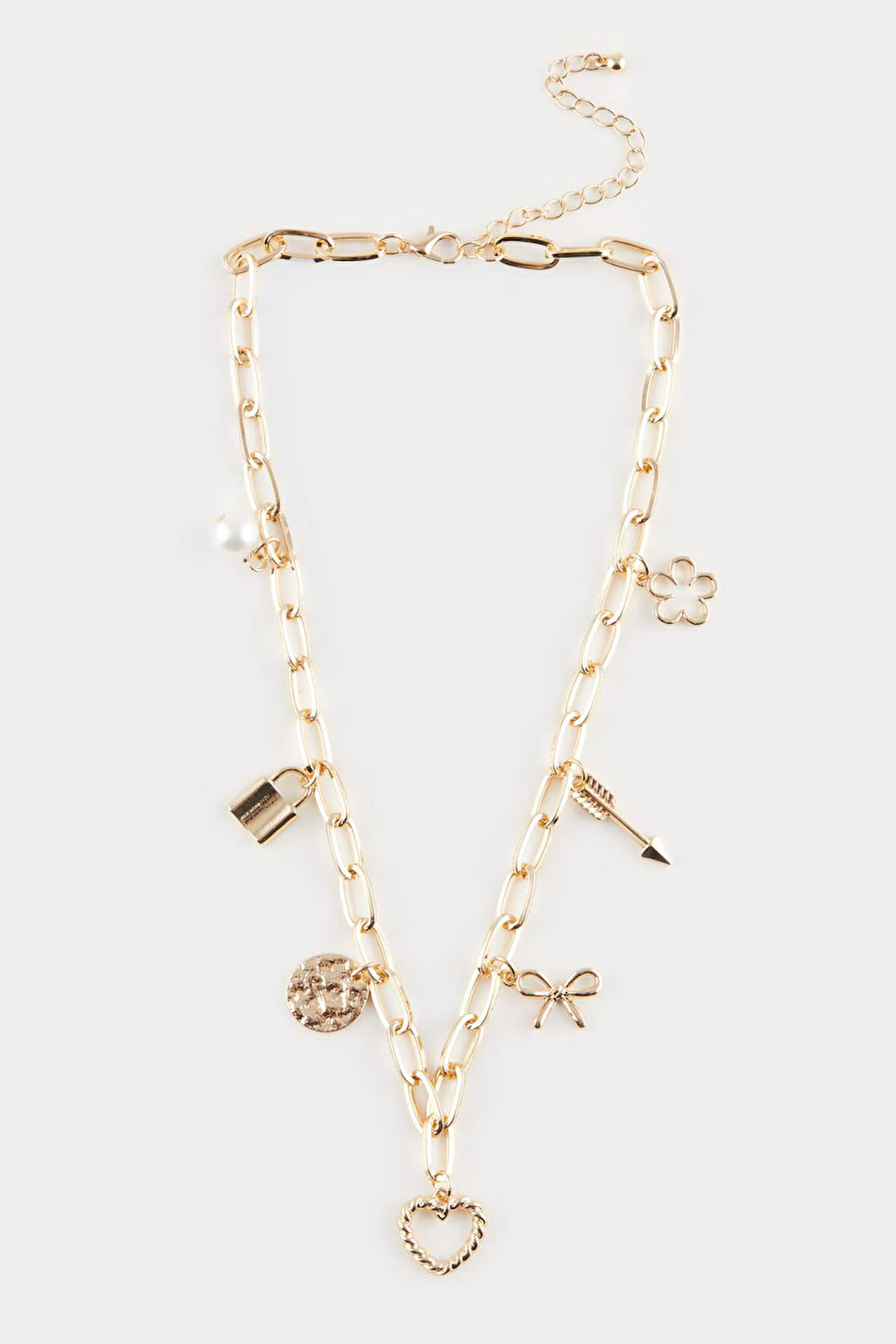 Kadın Gold Detaylı Charm Kolye