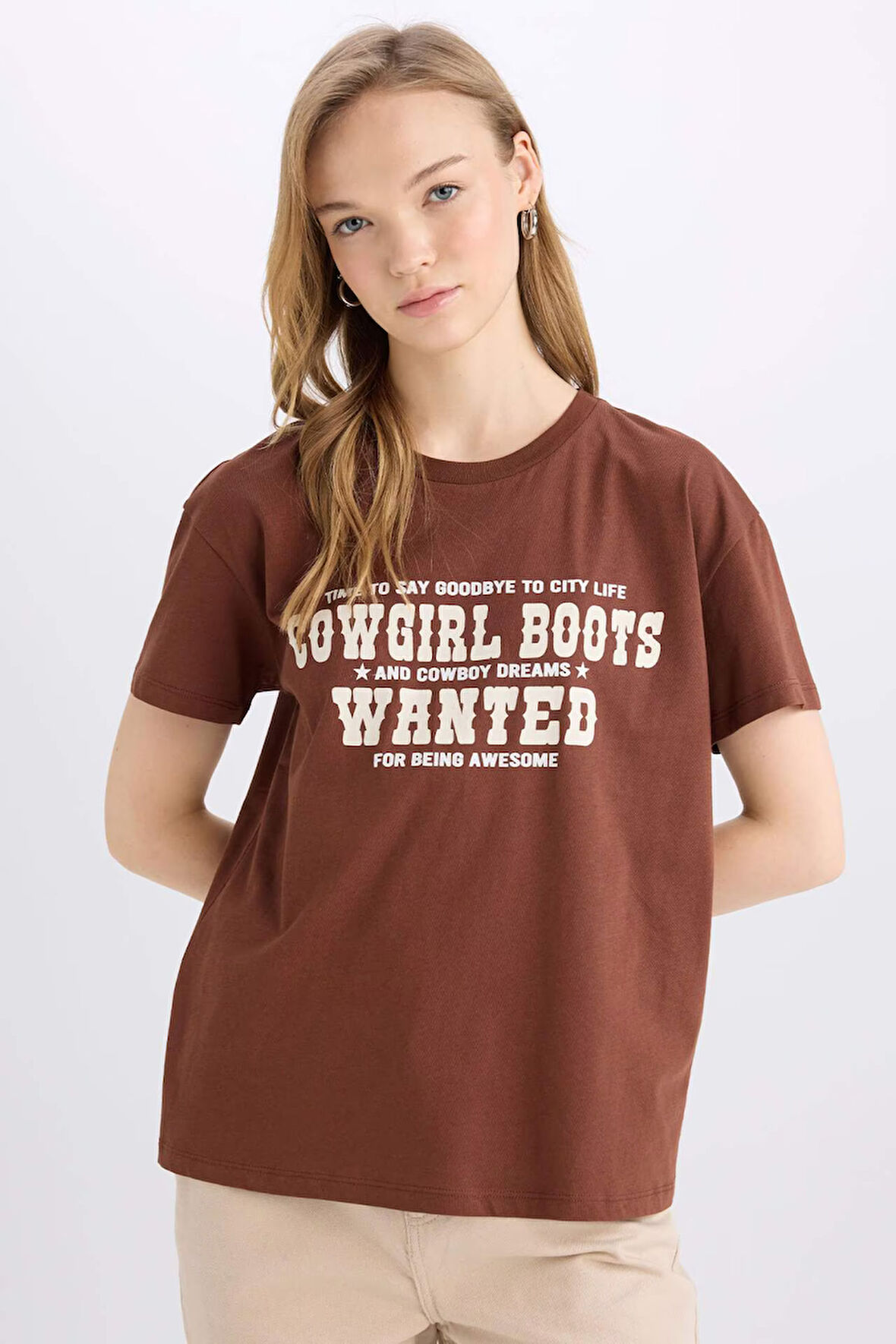 DeFacto Regular Fit Bisiklet Yaka Baskılı Kısa Kollu Tişört E5232AX25SMBN319