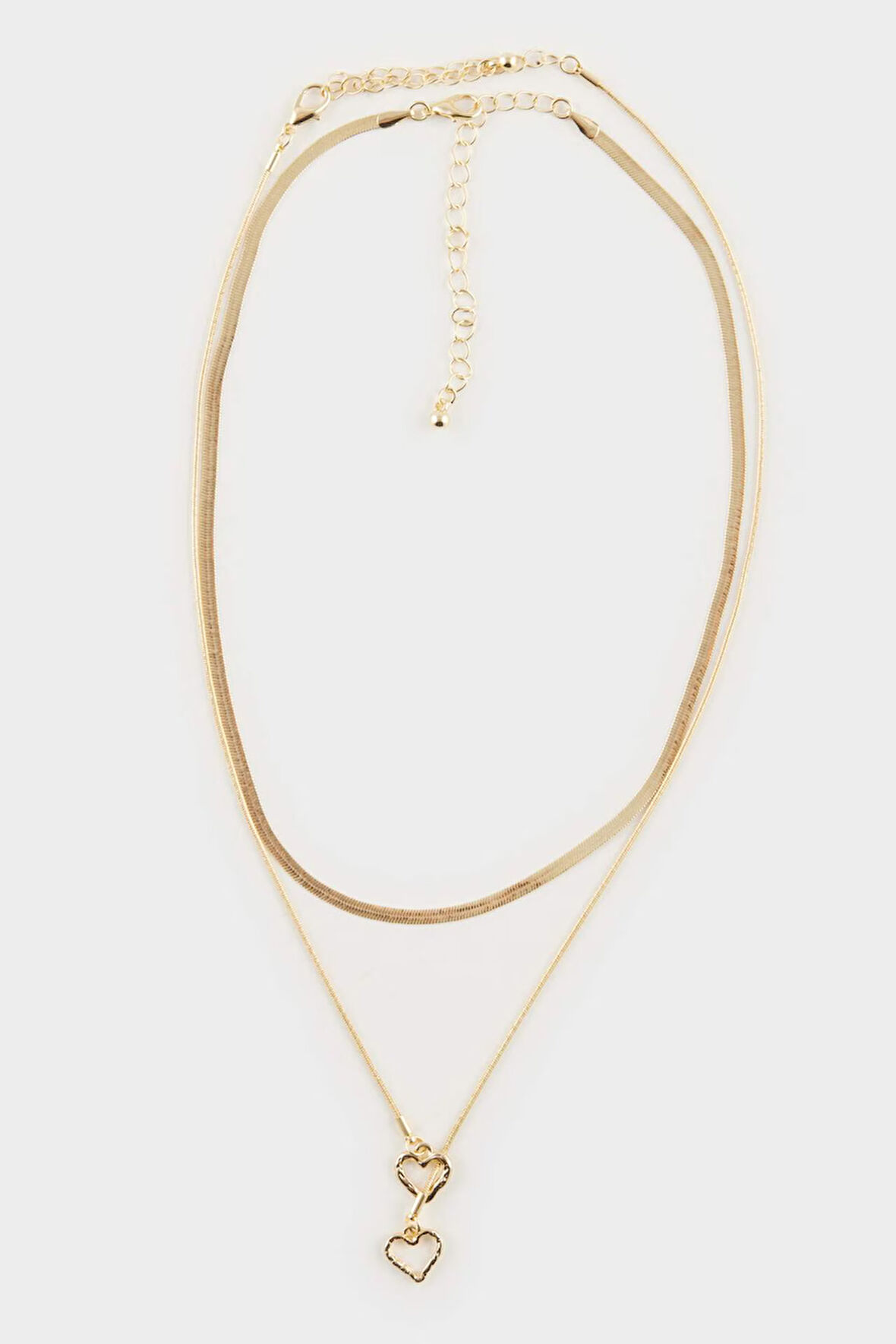 Kadın Kalp Uçlu 2'li Kolye