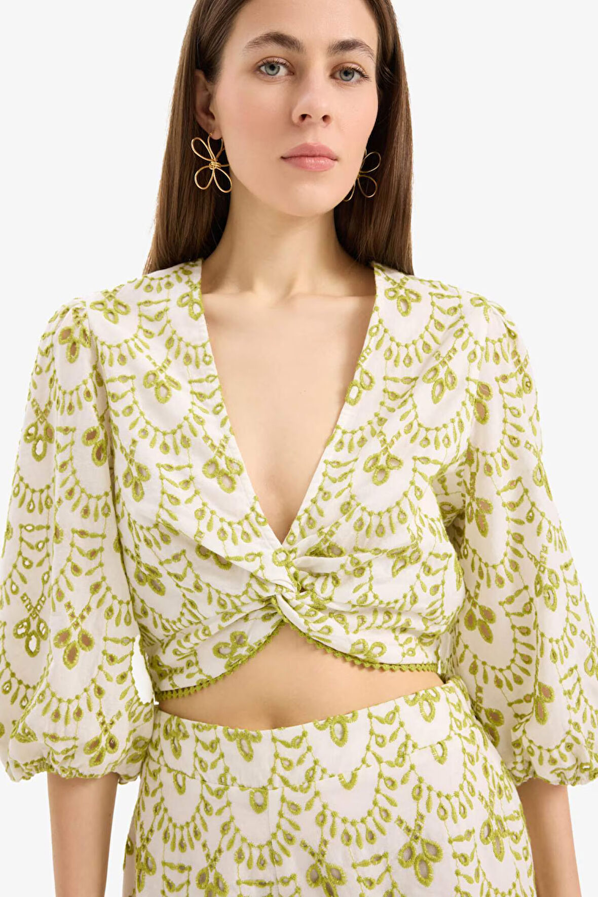 DeFacto Desenli Nakışlı Brode Plaj Üstü-Fall in Love C6172AX25SMER103