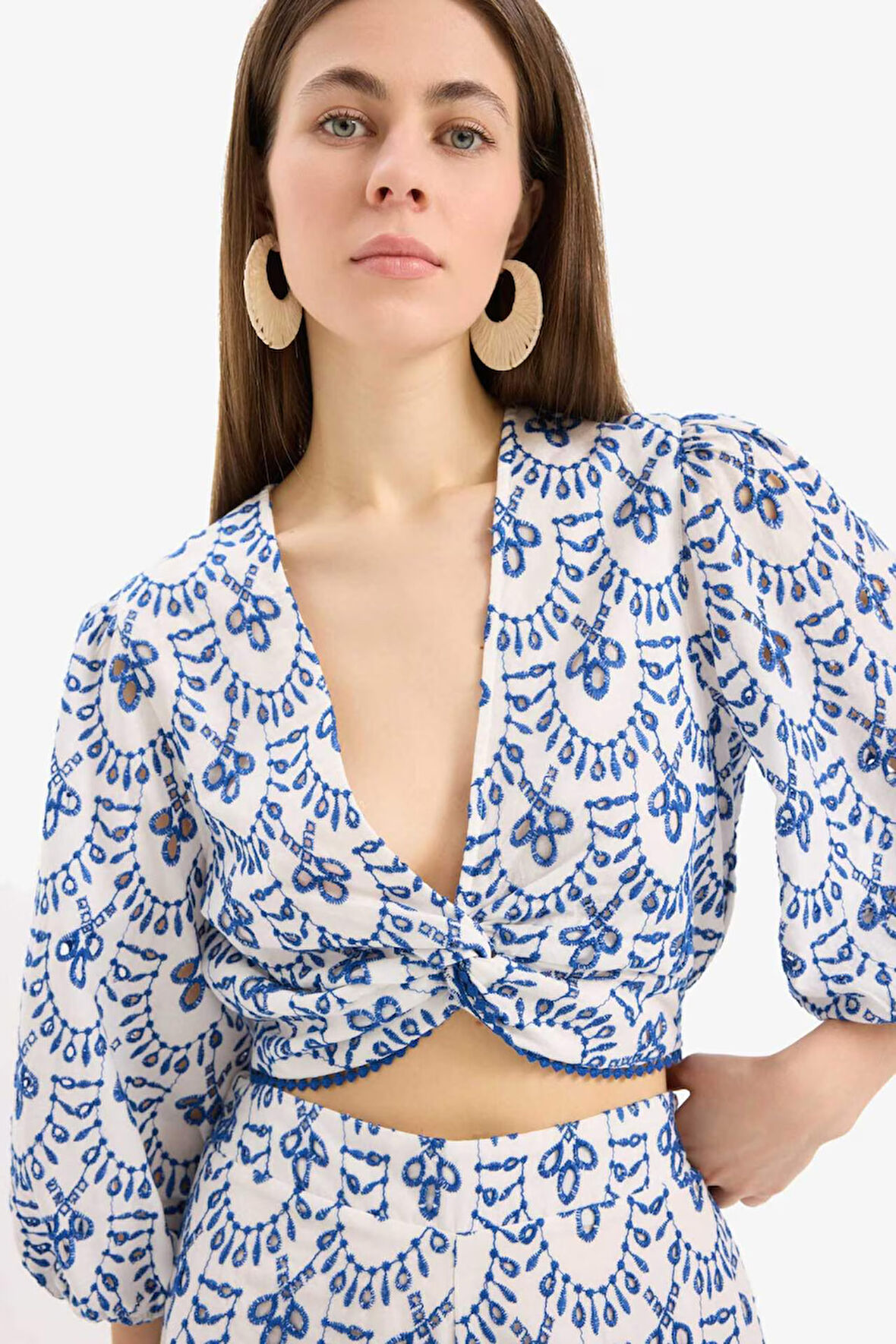 DeFacto 	Desenli Nakışlı Brode Plaj Üstü-Fall in Love C6172AX25SMBE114