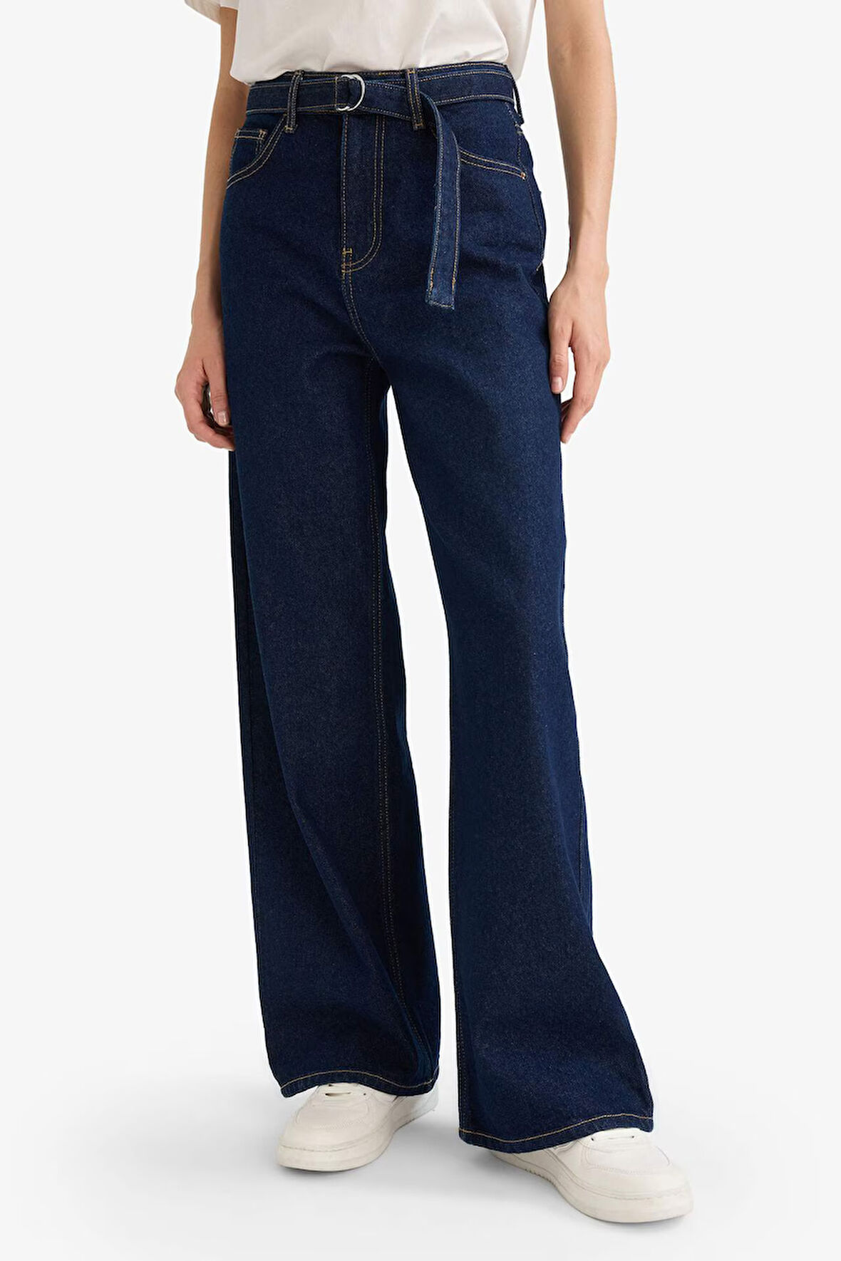 Wide Leg Normal Bel Düz Paça Uzun Jean Pantolon