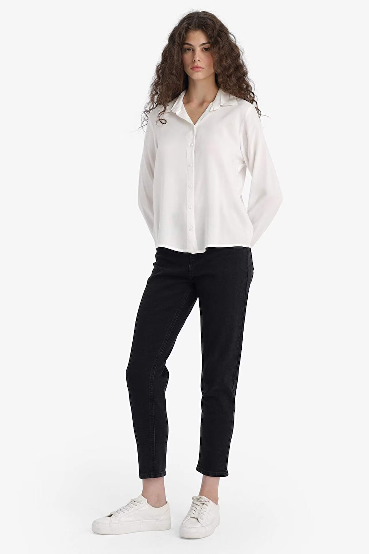 Comfort Mom Yüksek Bel Bilek Boy Jean Pantolon