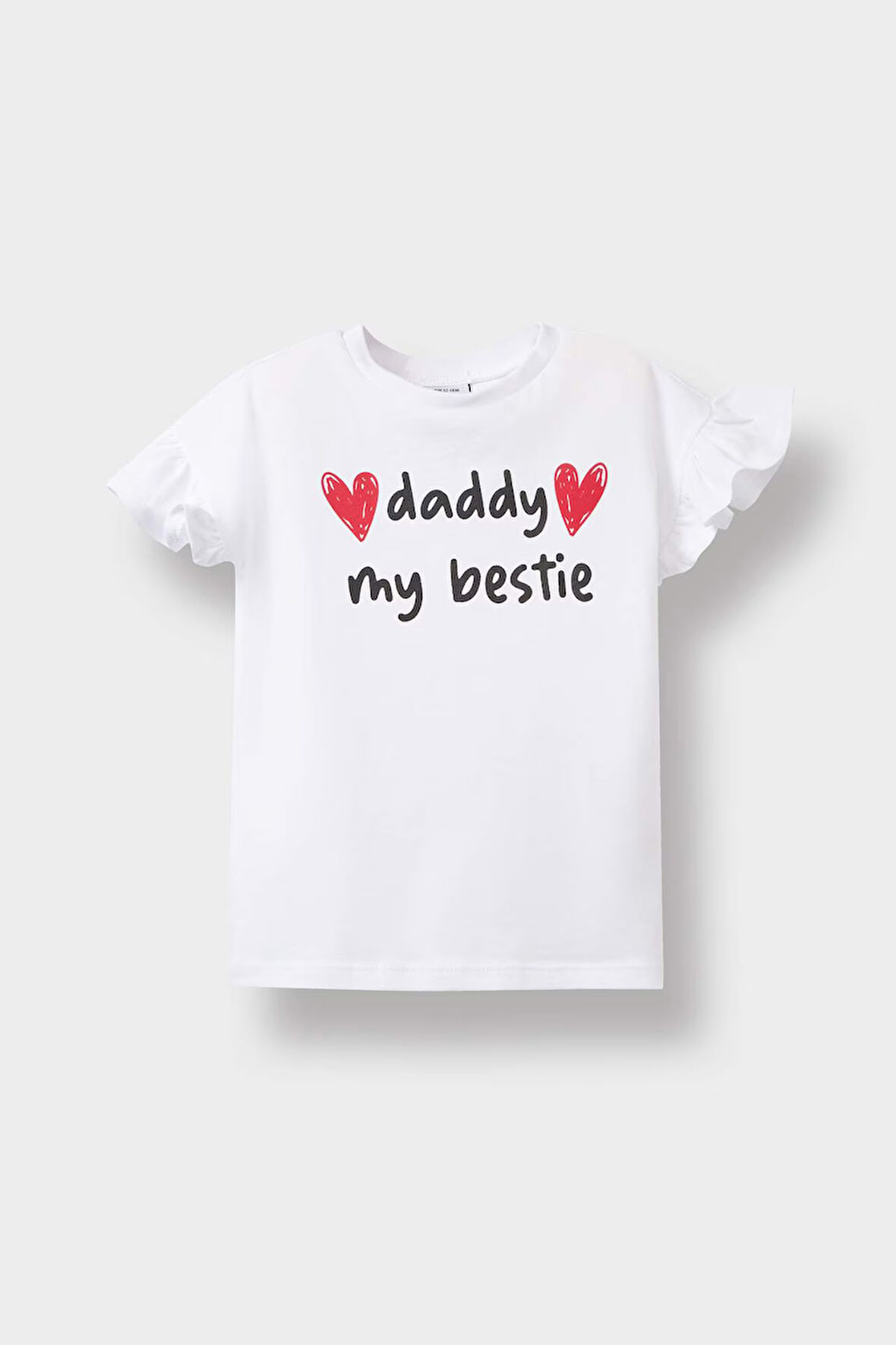 Kız Bebek Regular Fit Bisiklet Yaka Eğlenceli Baskılı Kısa Kollu Tişört