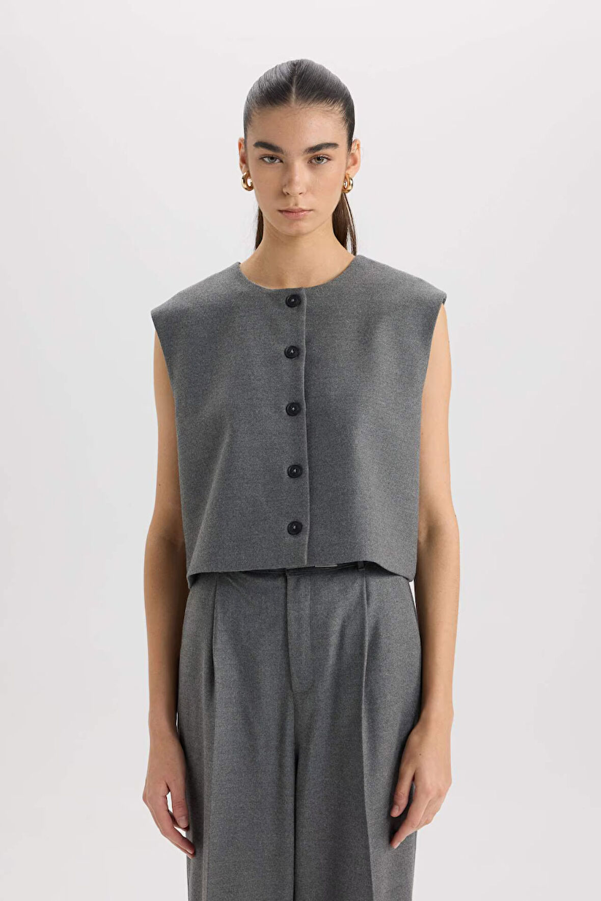 DeFacto Bisiklet Yaka Basic Düz Düğmeli BlazerYelek E0571AX24AUAR220