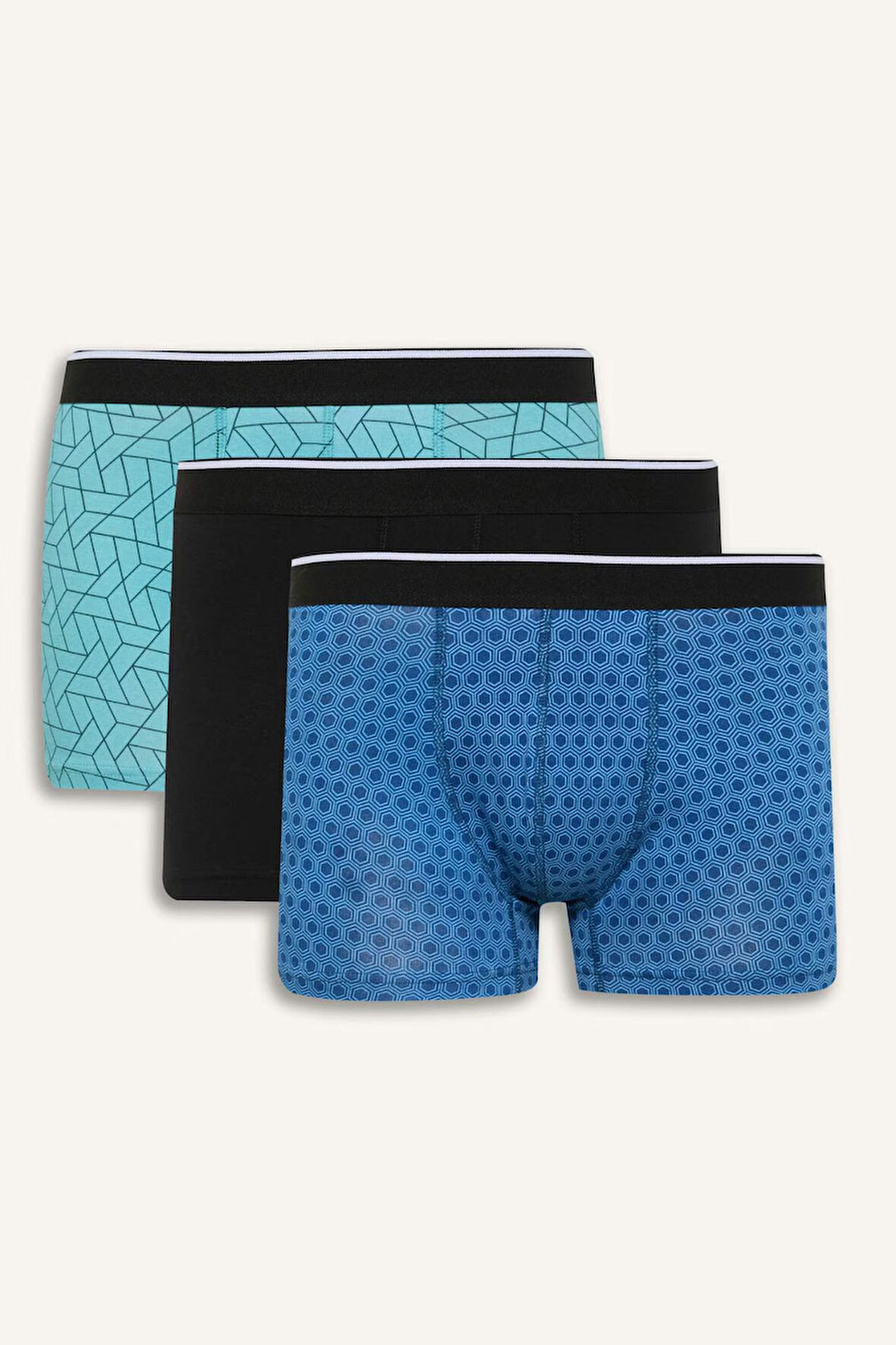 Regular Fit Baskılı 3'lü Boxer
