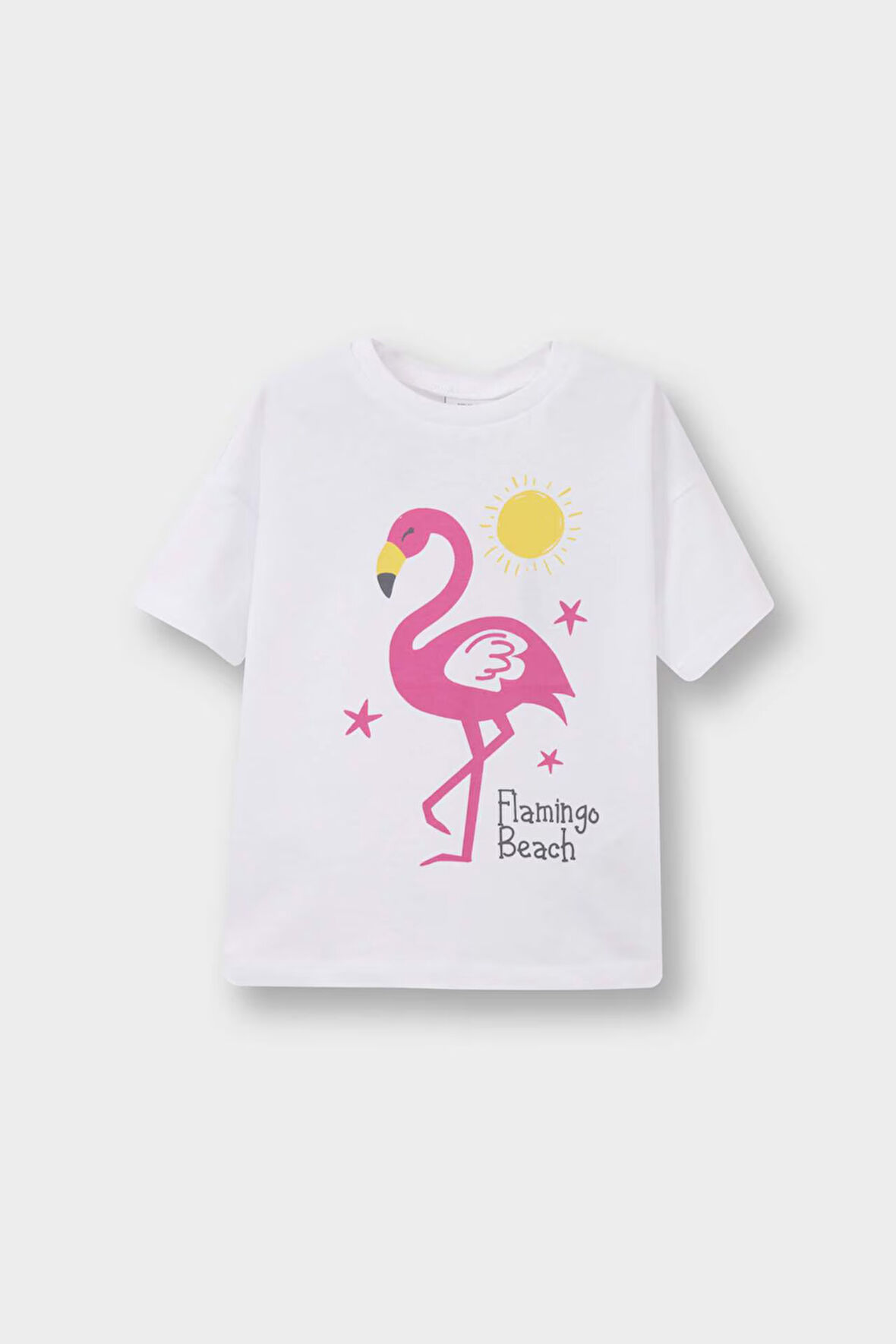Kız Bebek Regular Fit Bisiklet Yaka Eğlenceli Baskılı Kısa Kollu Tişört