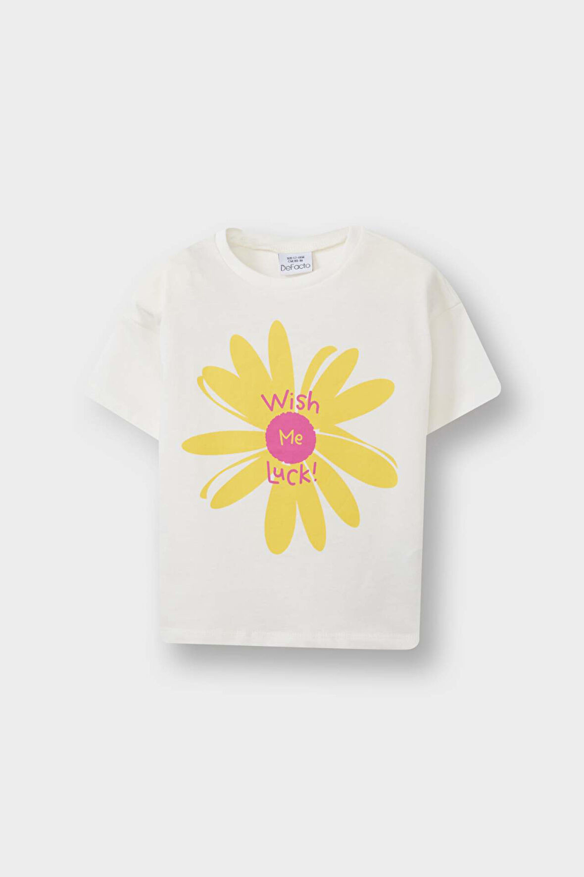 Kız Bebek Regular Fit Bisiklet Yaka Eğlenceli Baskılı Kısa Kollu Tişört