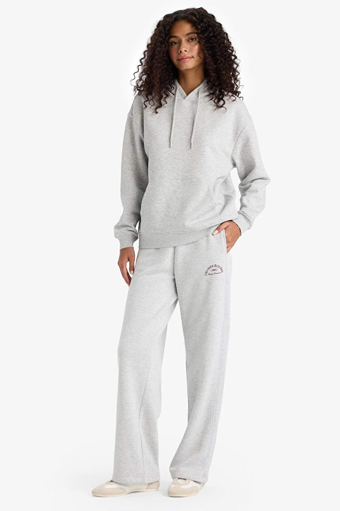 Straight Fit Cepli Baskılı Kalın Eşofman Altı