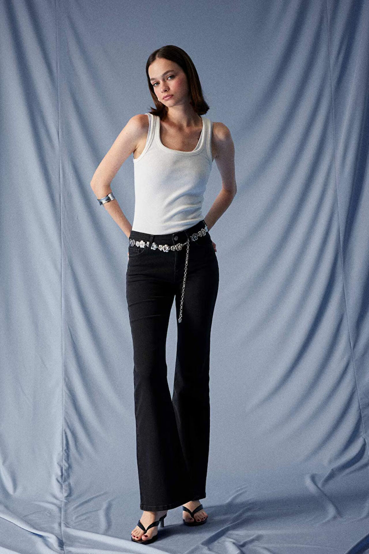 Mia Flare Fit Normal Bel İspanyol Paça Uzun Jean Pantolon