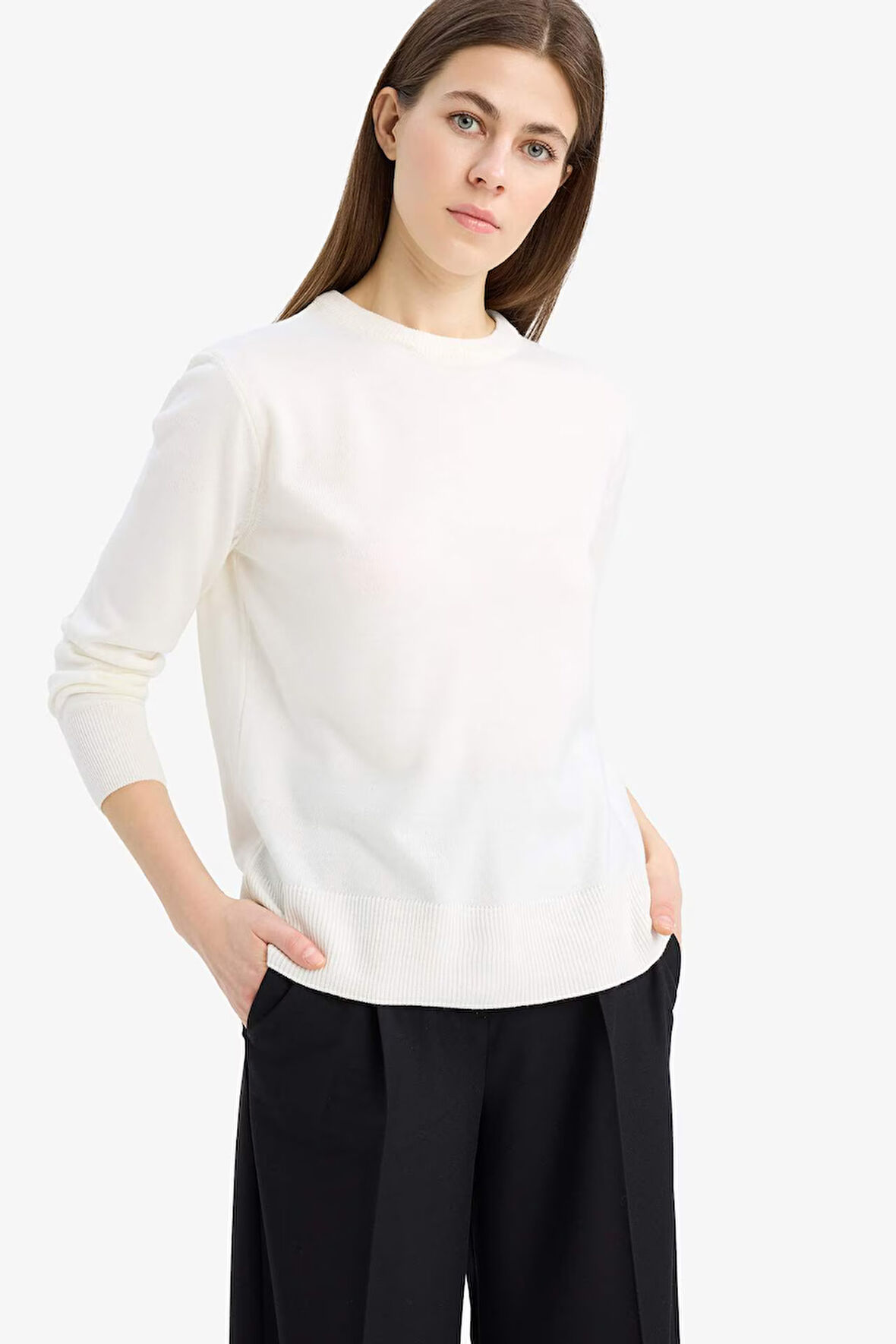 Relax Fit Bisiklet Yaka Triko Kazak