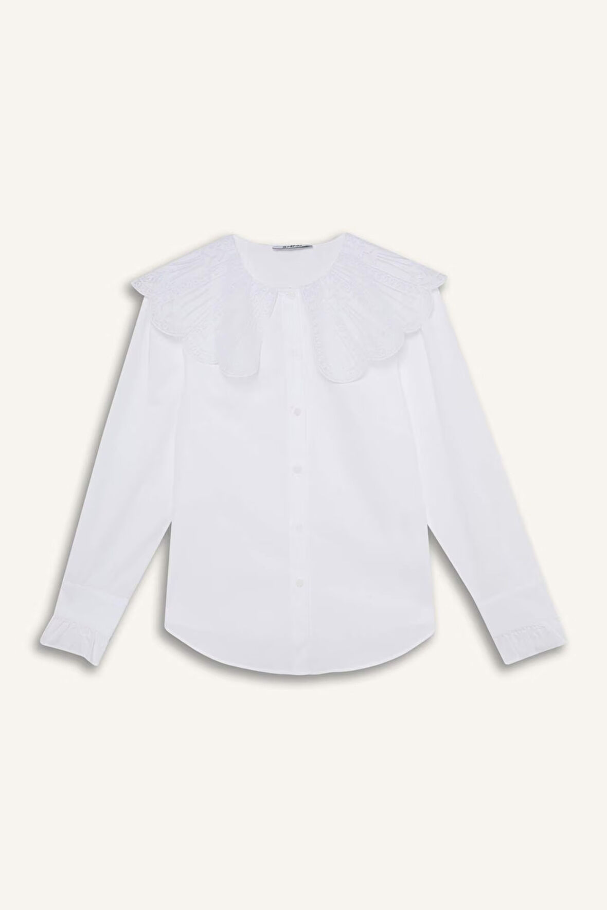 DeFacto Regular Fit Geniş Yakalı Poplin Uzun Kollu Tesettür Gömlek Tunik F2731AX25SMWT34