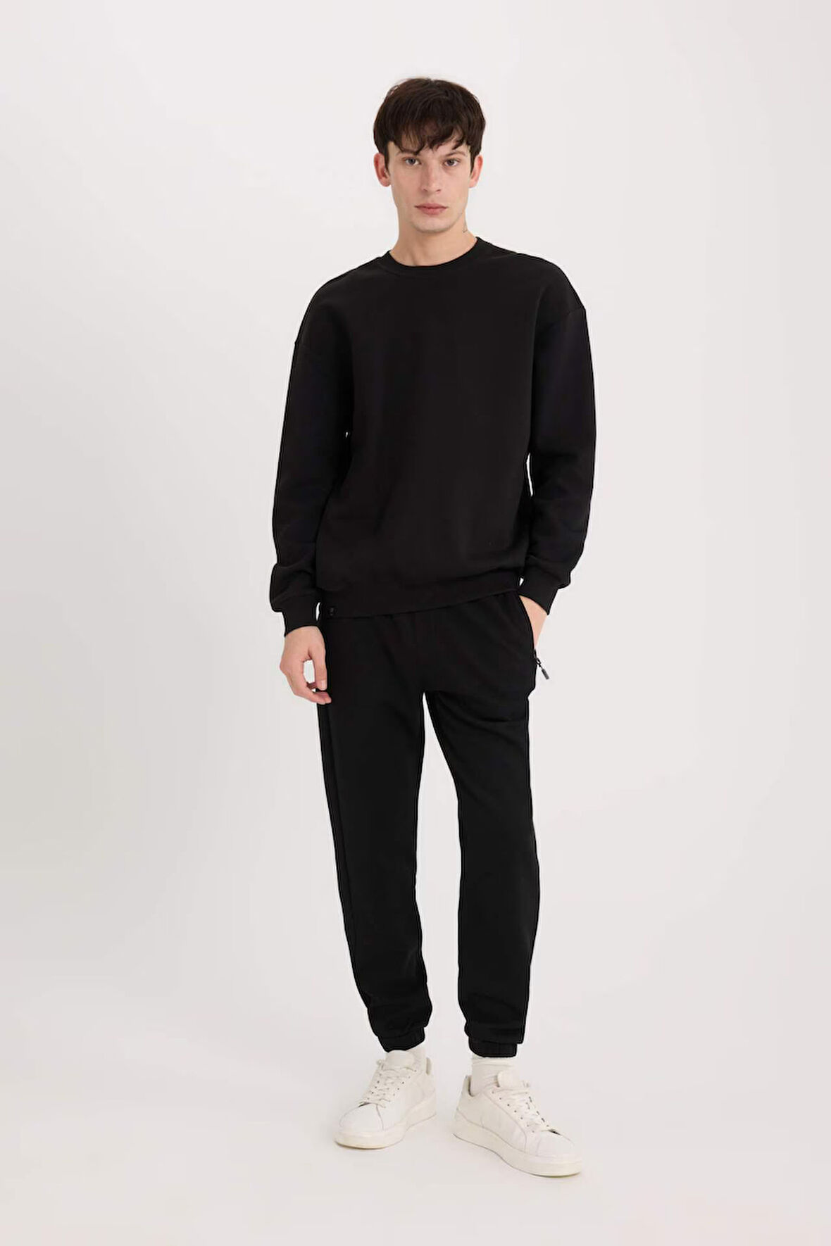 Slim Fit Dar Kesim Fermuar Cepli Pike Eşofman Altı