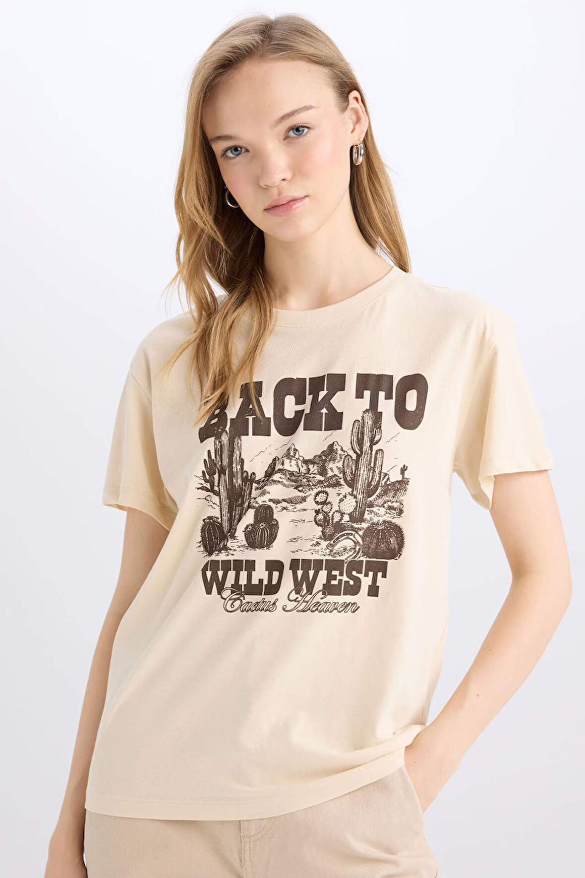 DeFacto Regular Fit Bisiklet Yaka Baskılı Kısa Kollu Tişört D9607AX25SMER42