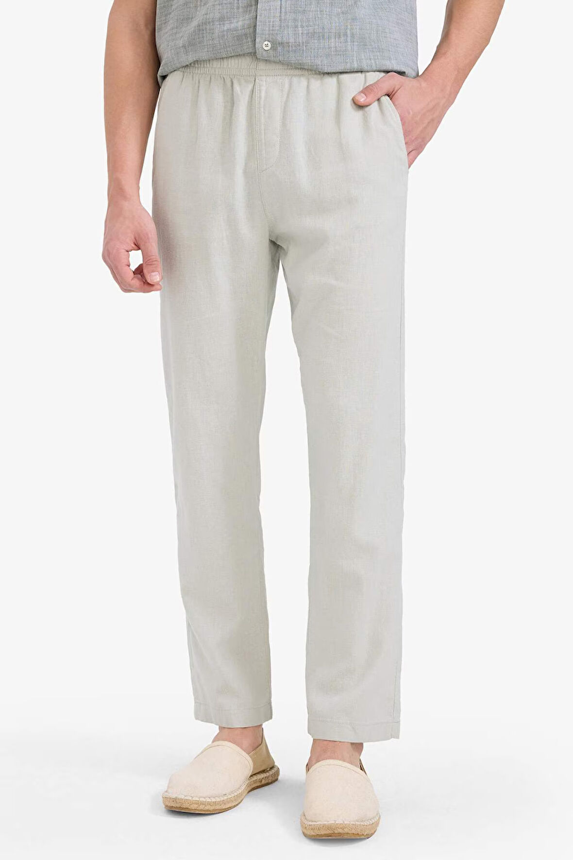 DeFacto Relax Fit Rahat Kesim Dar Paça Keten Karışımlı Yazlık Pantolon C1140AX25SMKH494