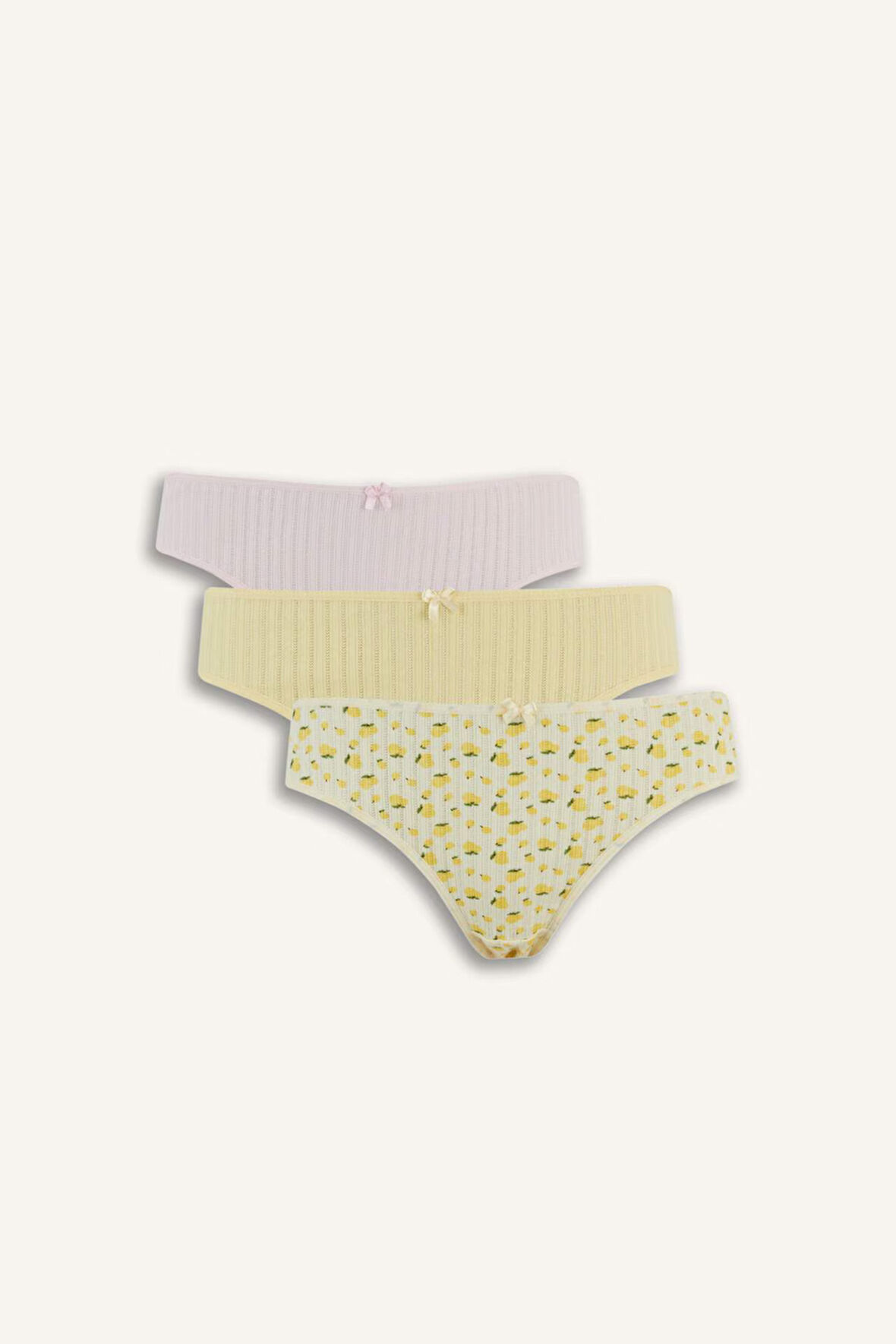 DeFacto Desenli 3'lü Slip Külot-Fall in Love E7574AX25SPYL118
