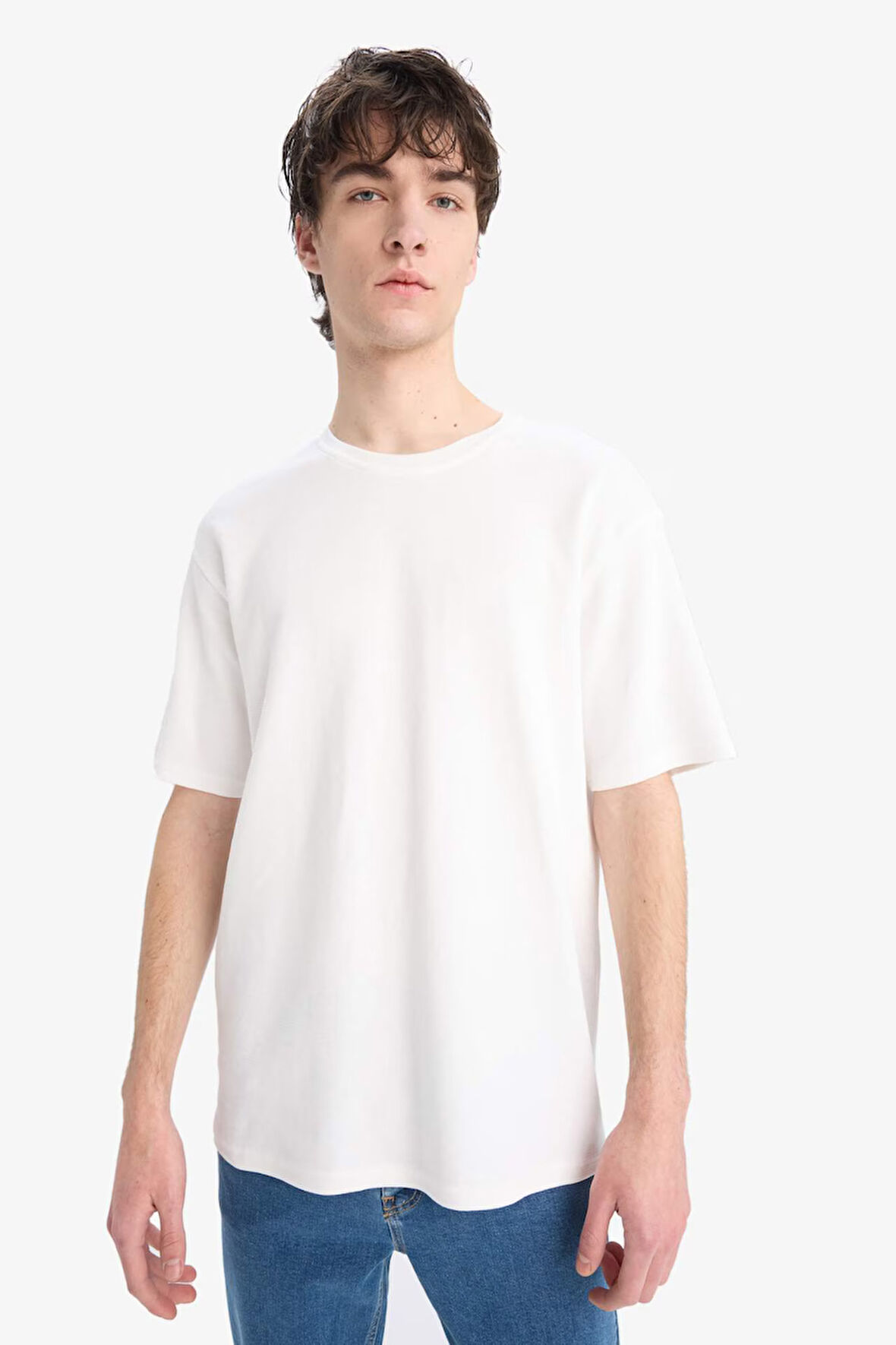 DeFacto Boxy Fit Bisiklet Yaka Kısa Kollu Tişört D5482AX25SPER105