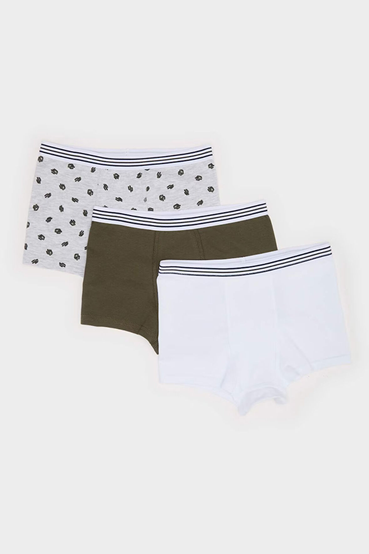 DeFacto Erkek Çocuk Kaktüs Desenli 3'lü Boxer E6871A825SPWT34