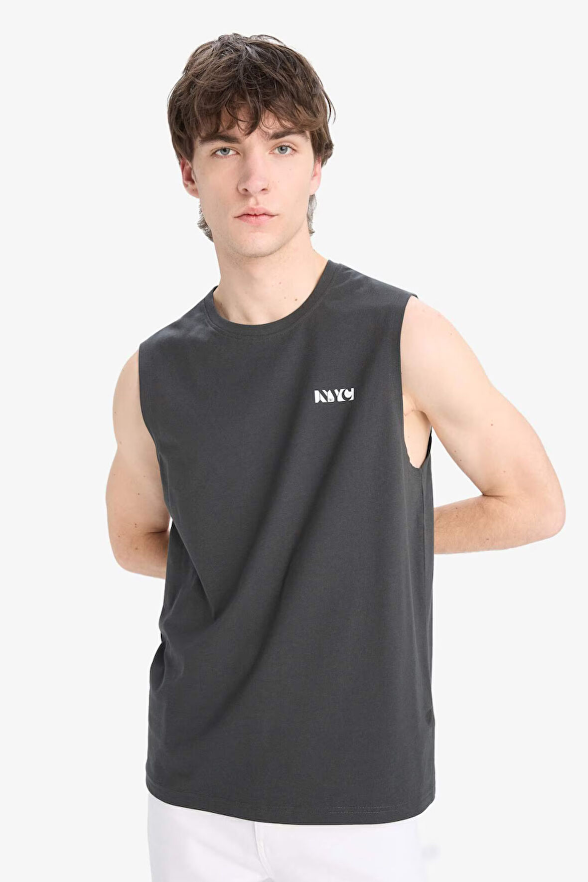 DeFacto %100 Pamuk Regular Fit Baskılı Bisiklet Yaka Atlet E3217AX25HSAR221