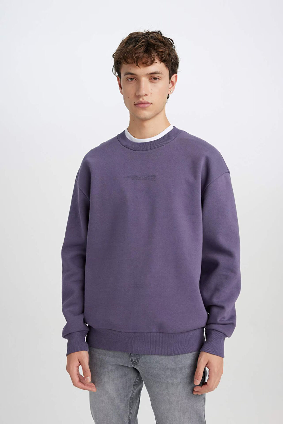 DeFacto Boxy Fit Bisiklet Yaka Baskılı Sweatshirt X8282AZ24AUPR493