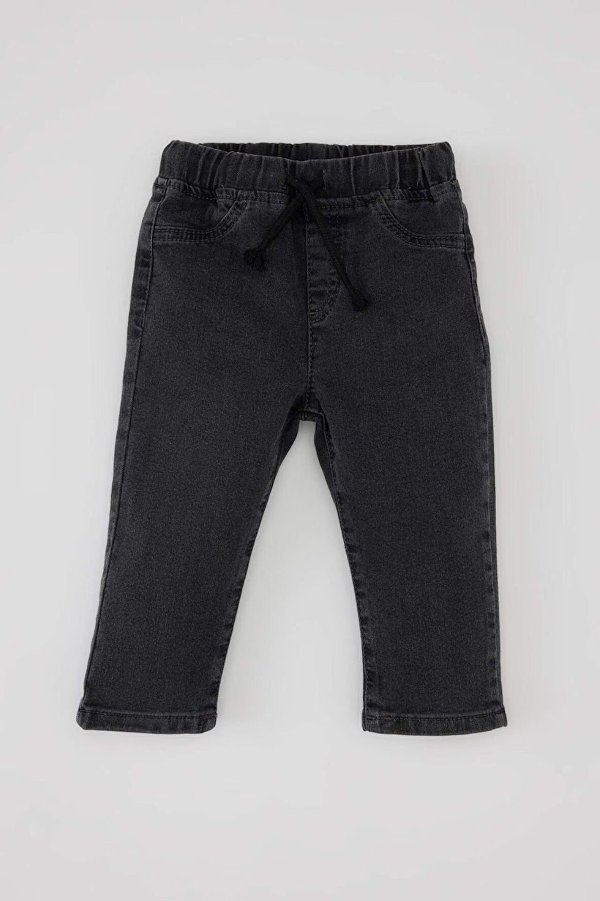 Erkek Bebek Düz Paça Beli Lastikli Basic Düz Jean Pantolon