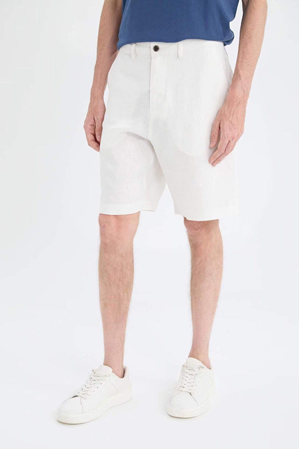 DeFacto %100 Keten Regular Fit Yazlık Bermuda Şort D9931AX25SMWT33