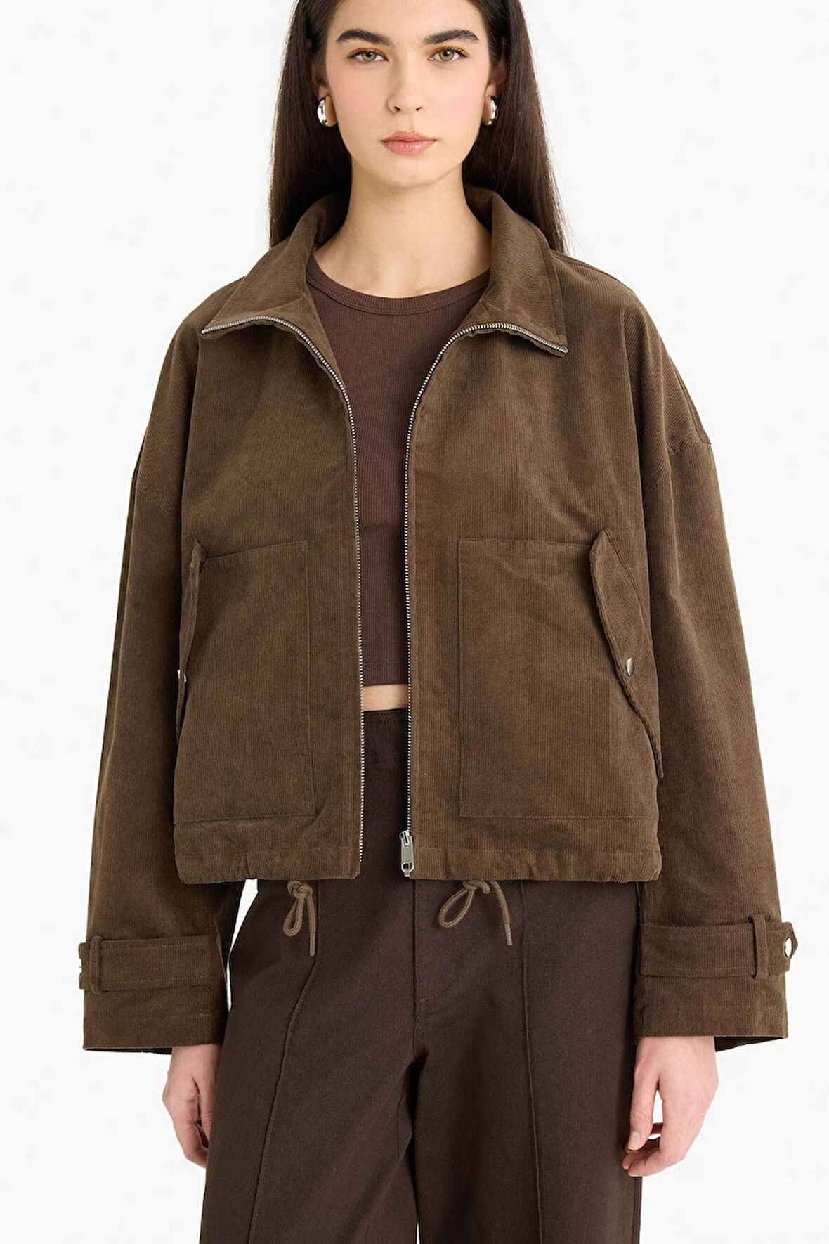 Su Geçirmez Regular Fit Pamuklu Fermuarlı Mont