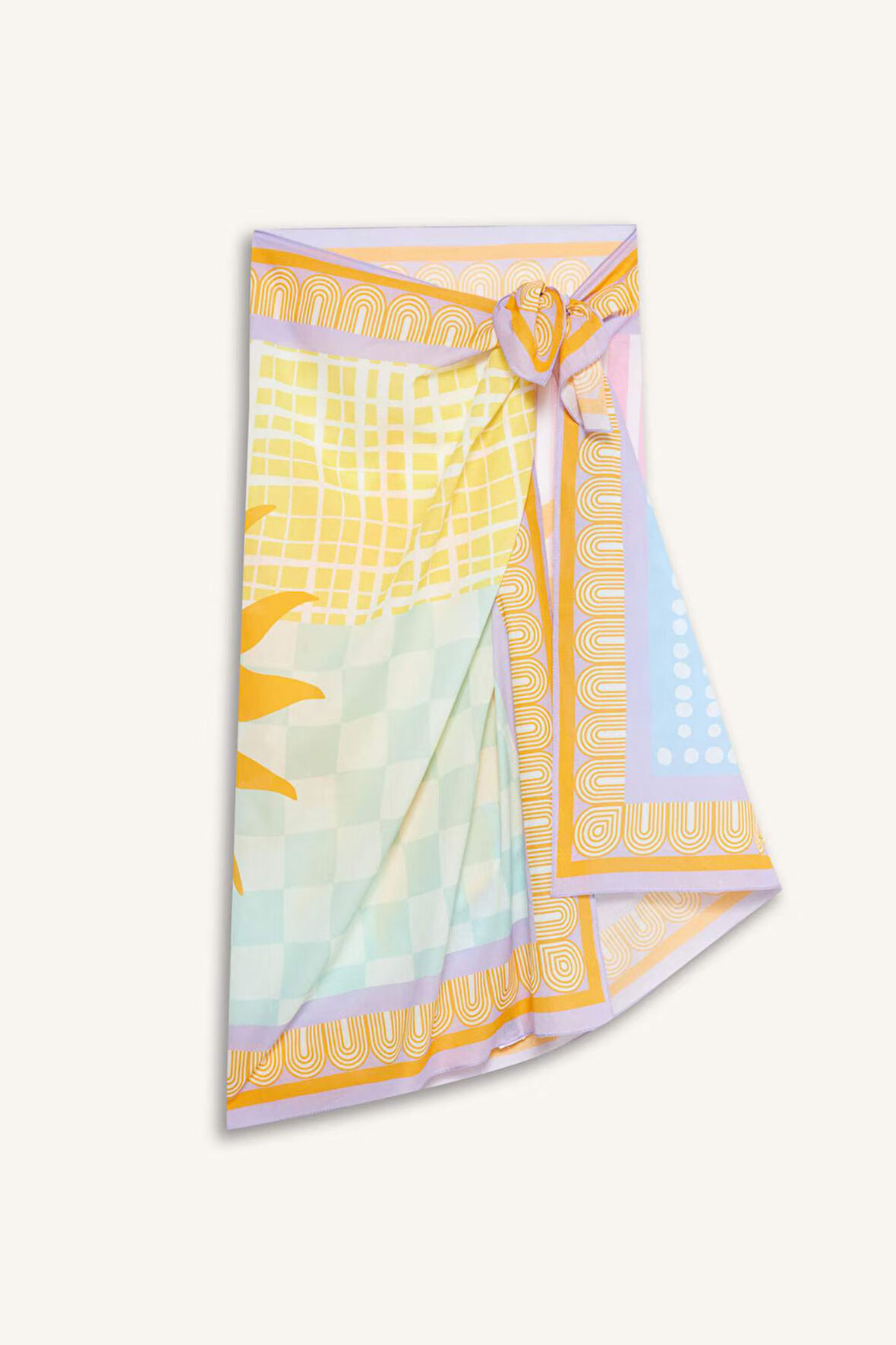 Regular Fit Palmiye Desenli Pamuklu Pareo-Fall in Love