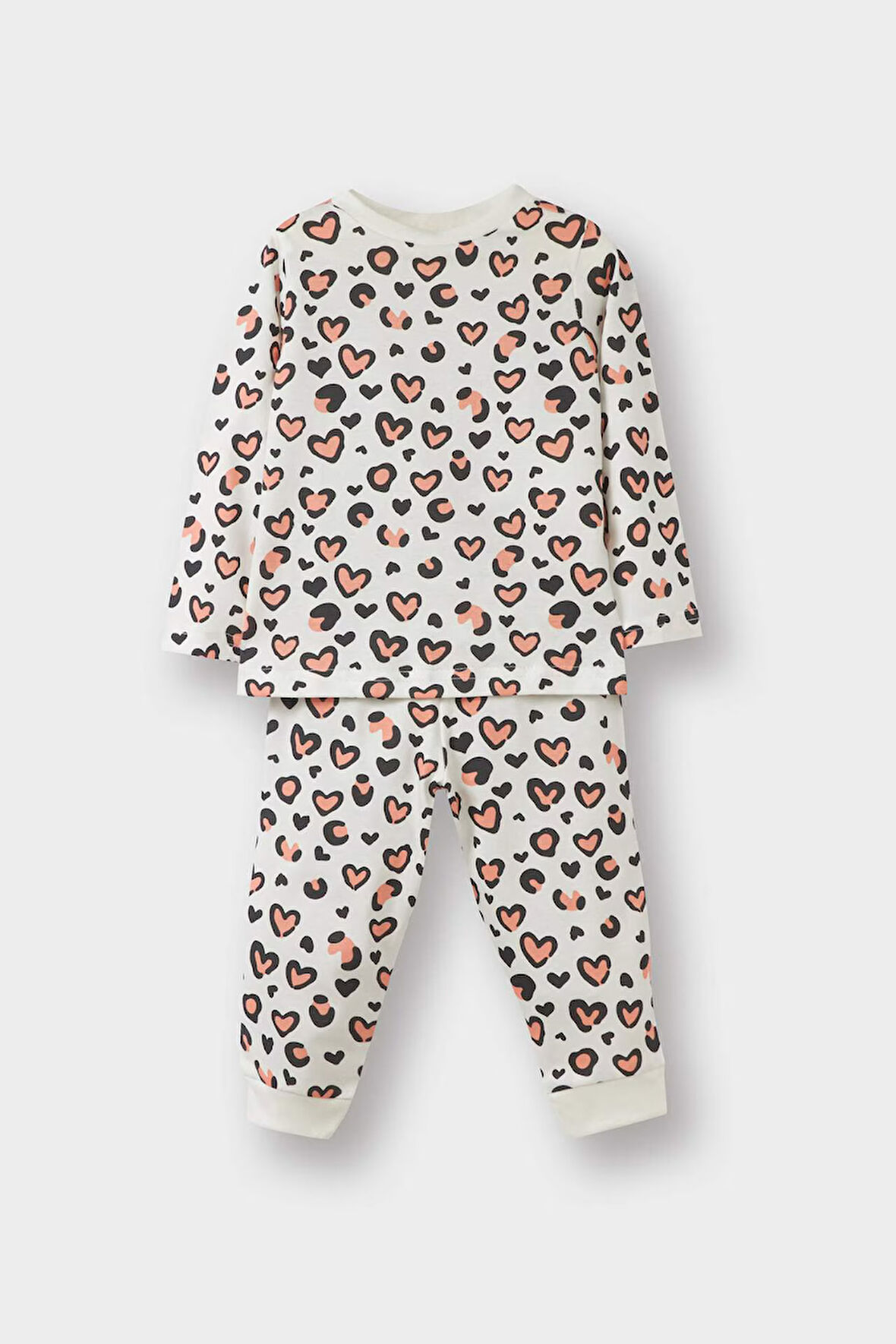 Kız Bebek Pijama Takımı Desenli Uzun Kollu Penye Üst Uzun Alt 