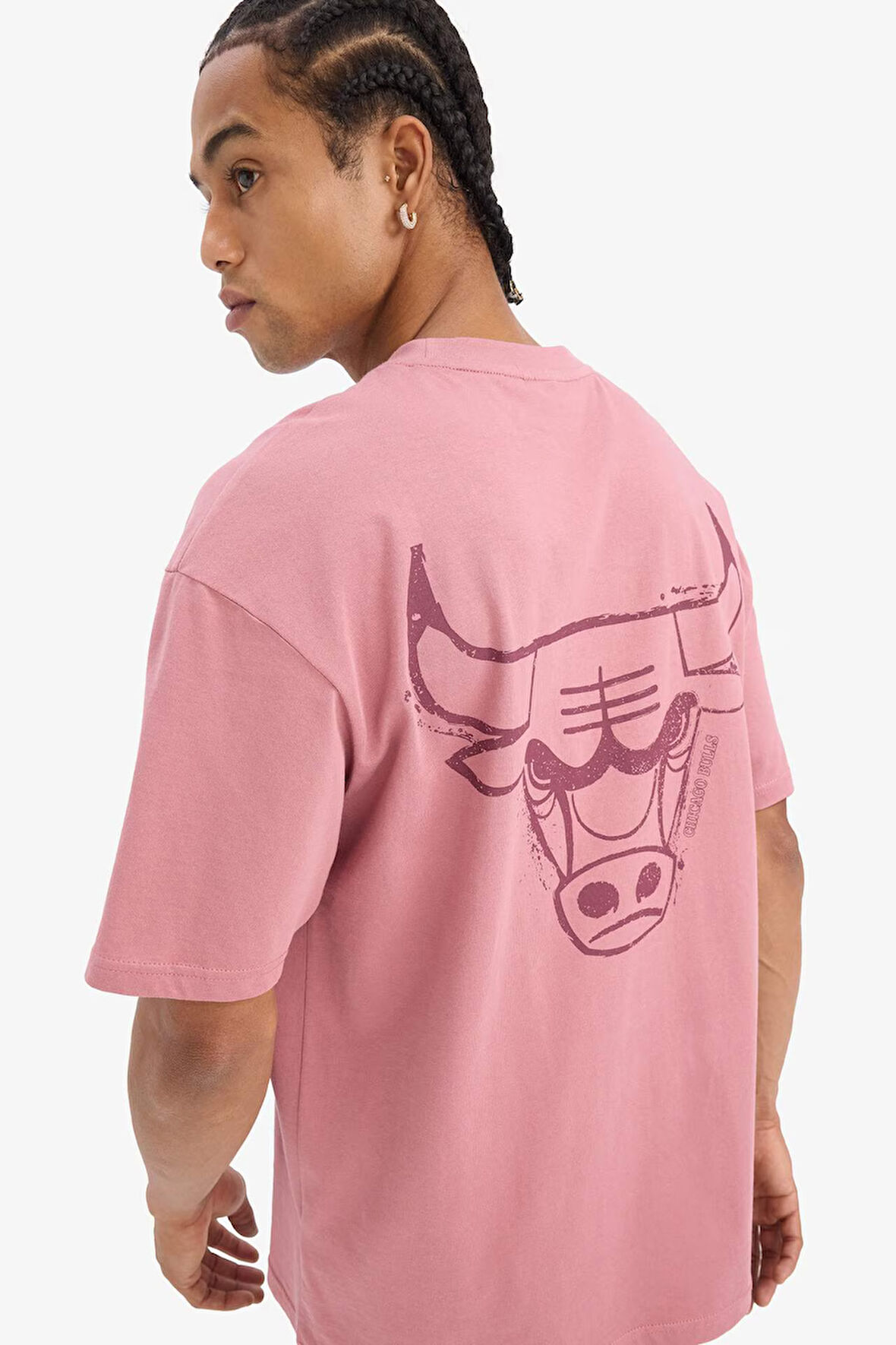 DeFactoFit NBA Chicago Bulls Boxy Fit Bisiklet Yaka Sıt Baskılı Kısa Kollu Tişört E2184AX25SMBR226