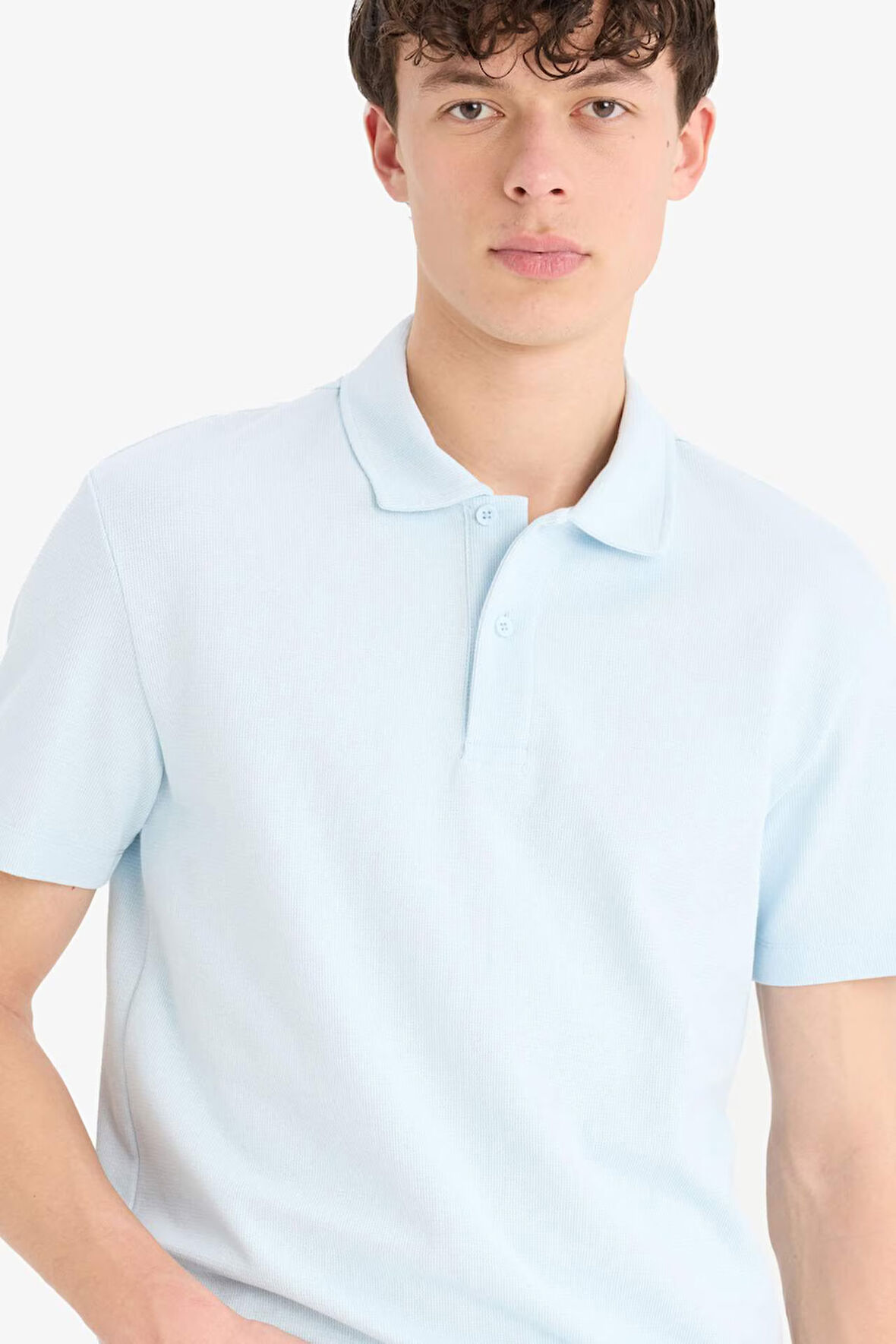 DeFacto Regular Fit Dokulu Polo Yaka Basic Düz Kısa Kollu Tişört B4939AX25SMBE773