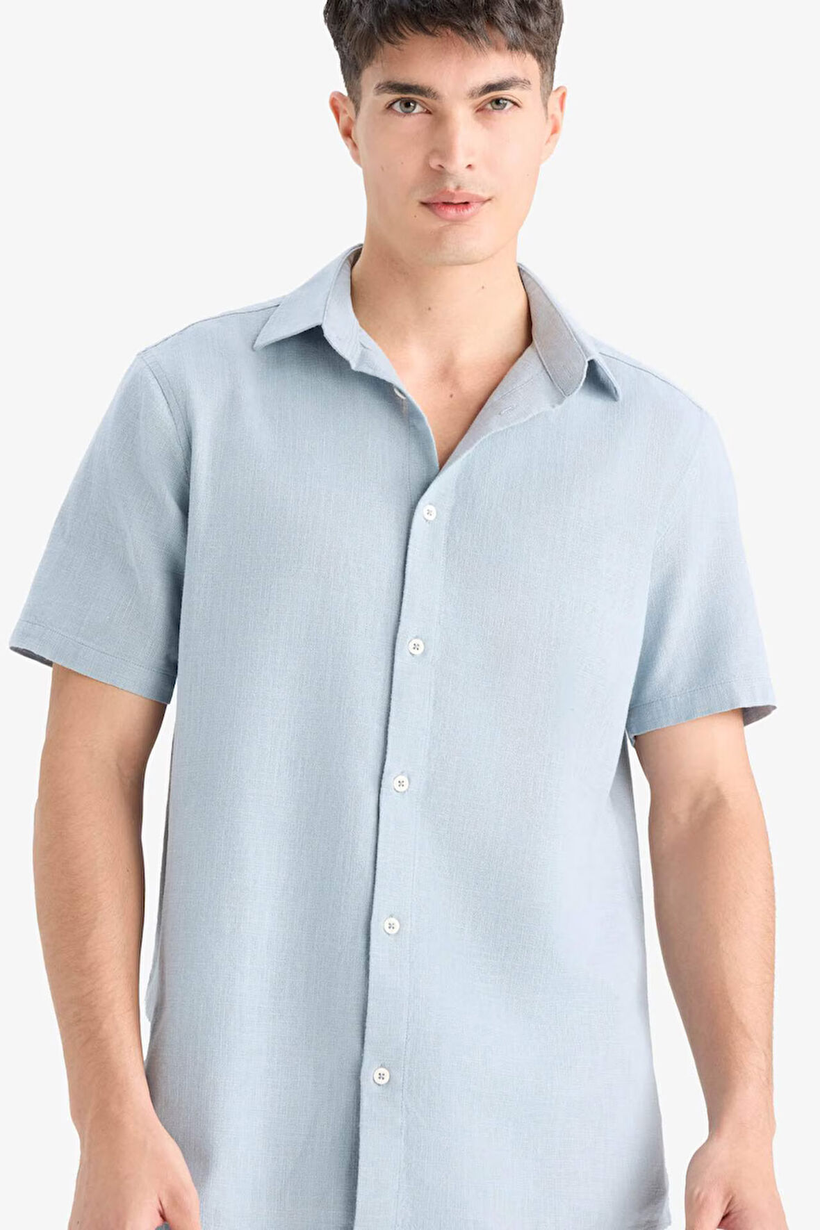 %100 Pamuk Regular Fit Polo Yaka Yazlık Kısa Kollu Gömlek