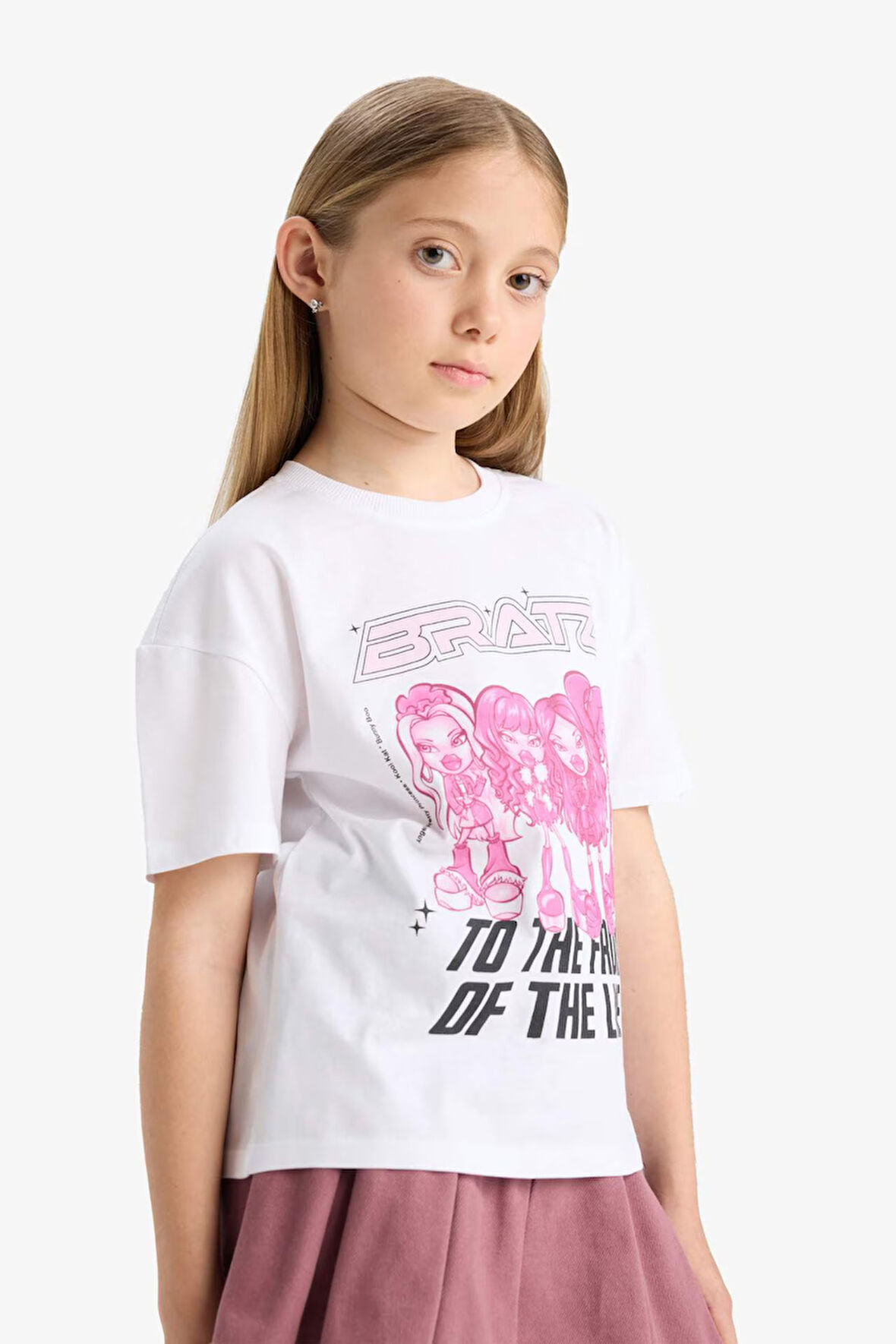 DeFacto Kız Çocuk Bratz Relax Fit Bisiklet Yaka Kısa Kollu Tişört E6575A825HSWT34