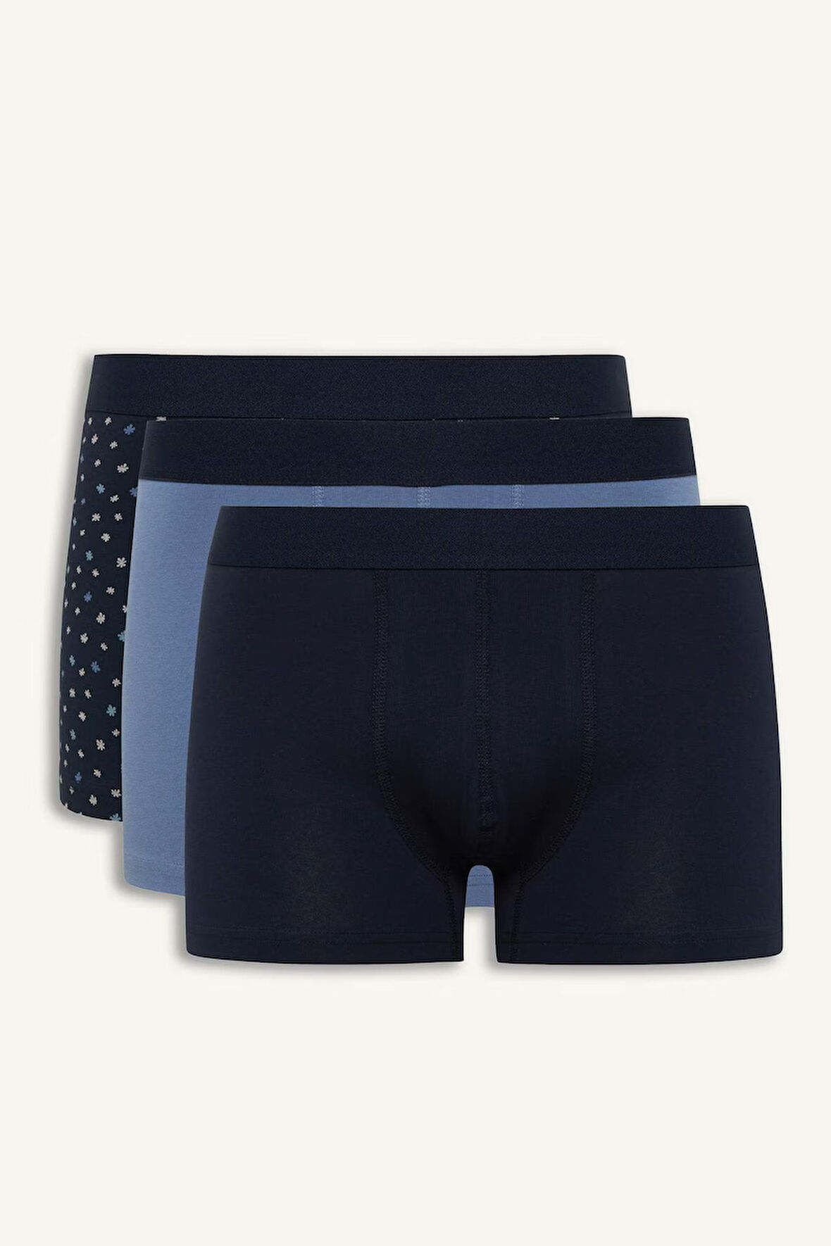 Regular Fit Çiçekli 3'lü Boxer