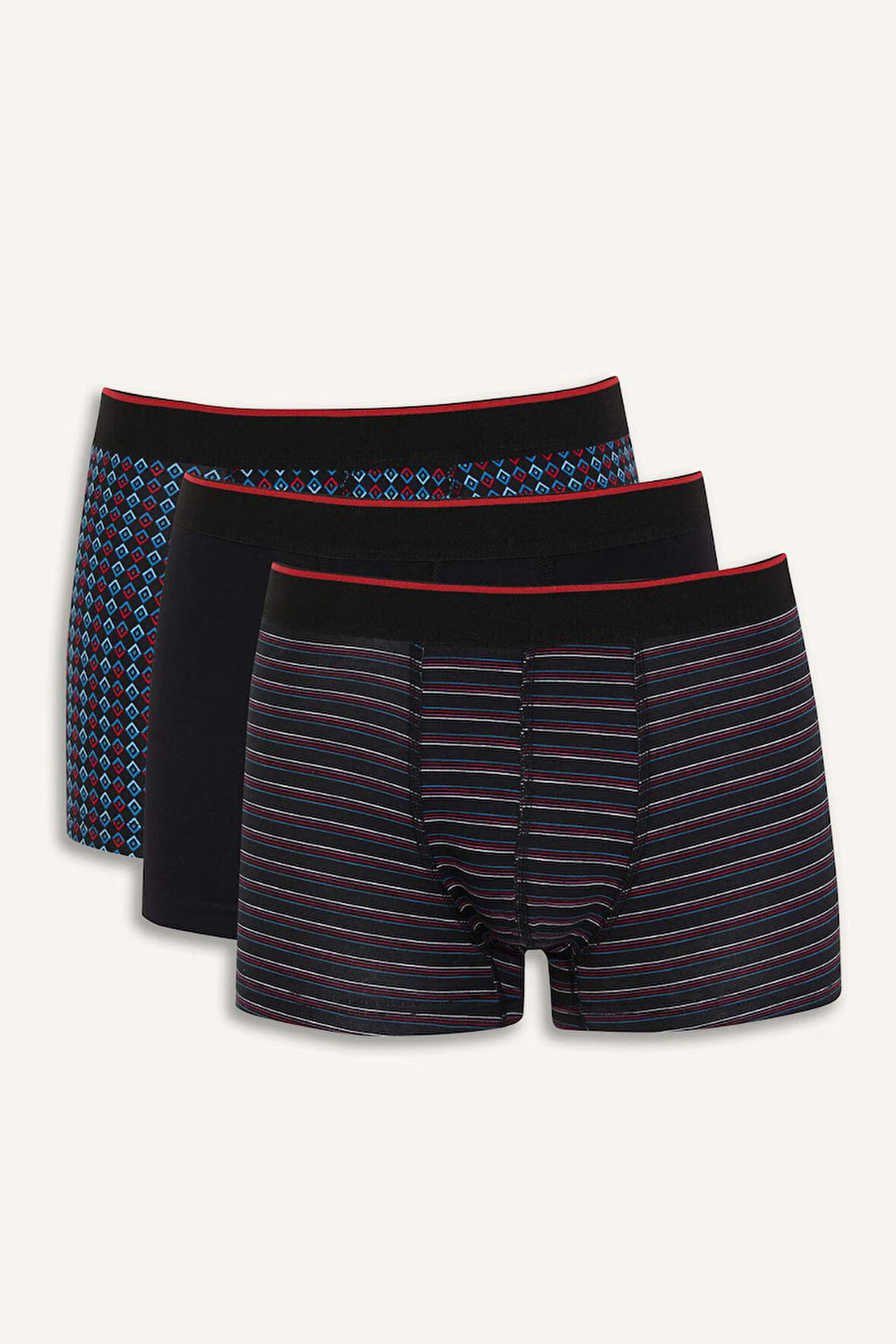 Regular Fit Çizgili 3'lü Boxer