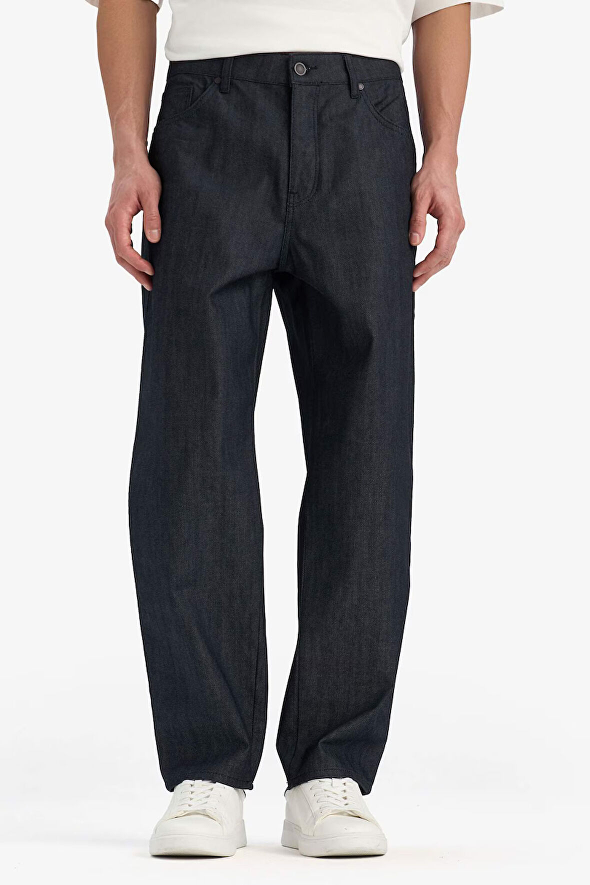 DeFacto %100 Pamuk Straight Fit Yüksek Bel Geniş Paça Jean Pantolon E9339AX25SPNM34