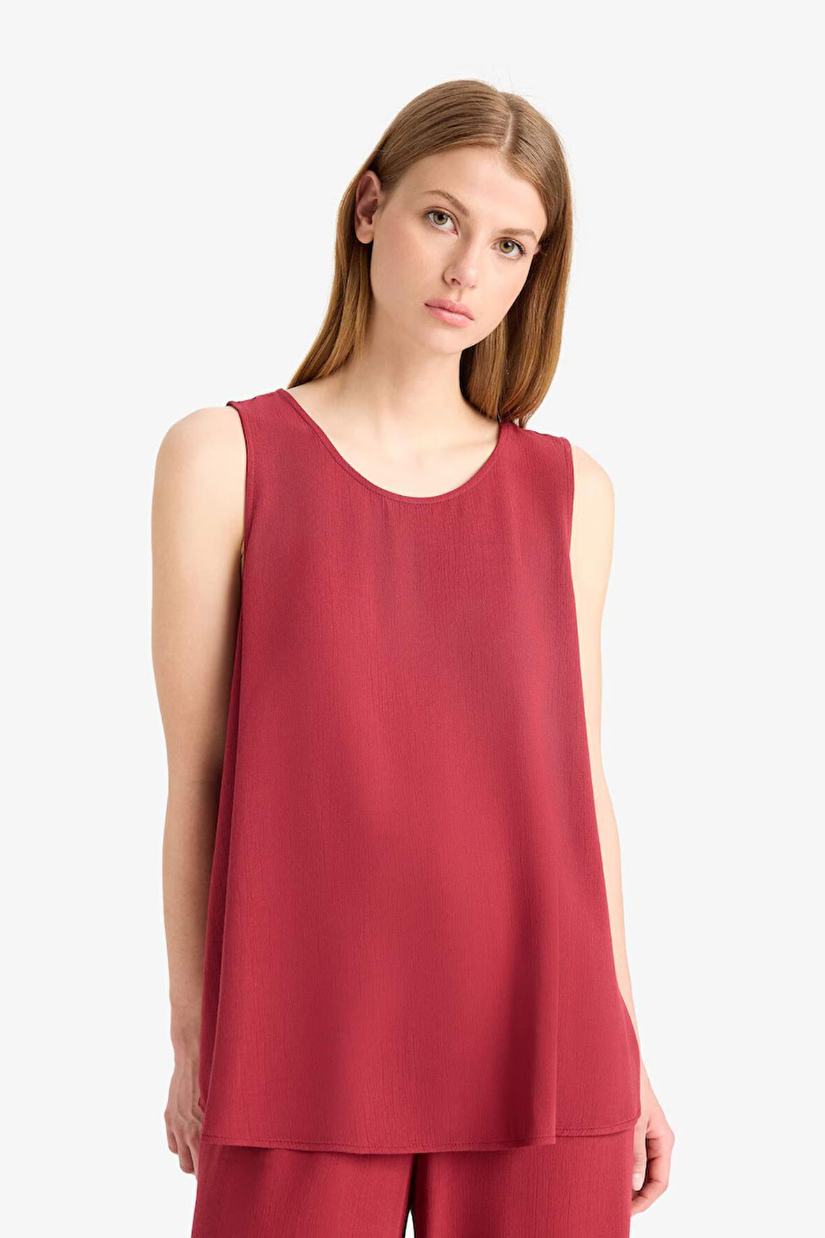 DeFacto Regular Fit Yuvarlak Yaka Kolsuz Plaj Üstü-Fall in Love D9762AX25SMBR285
