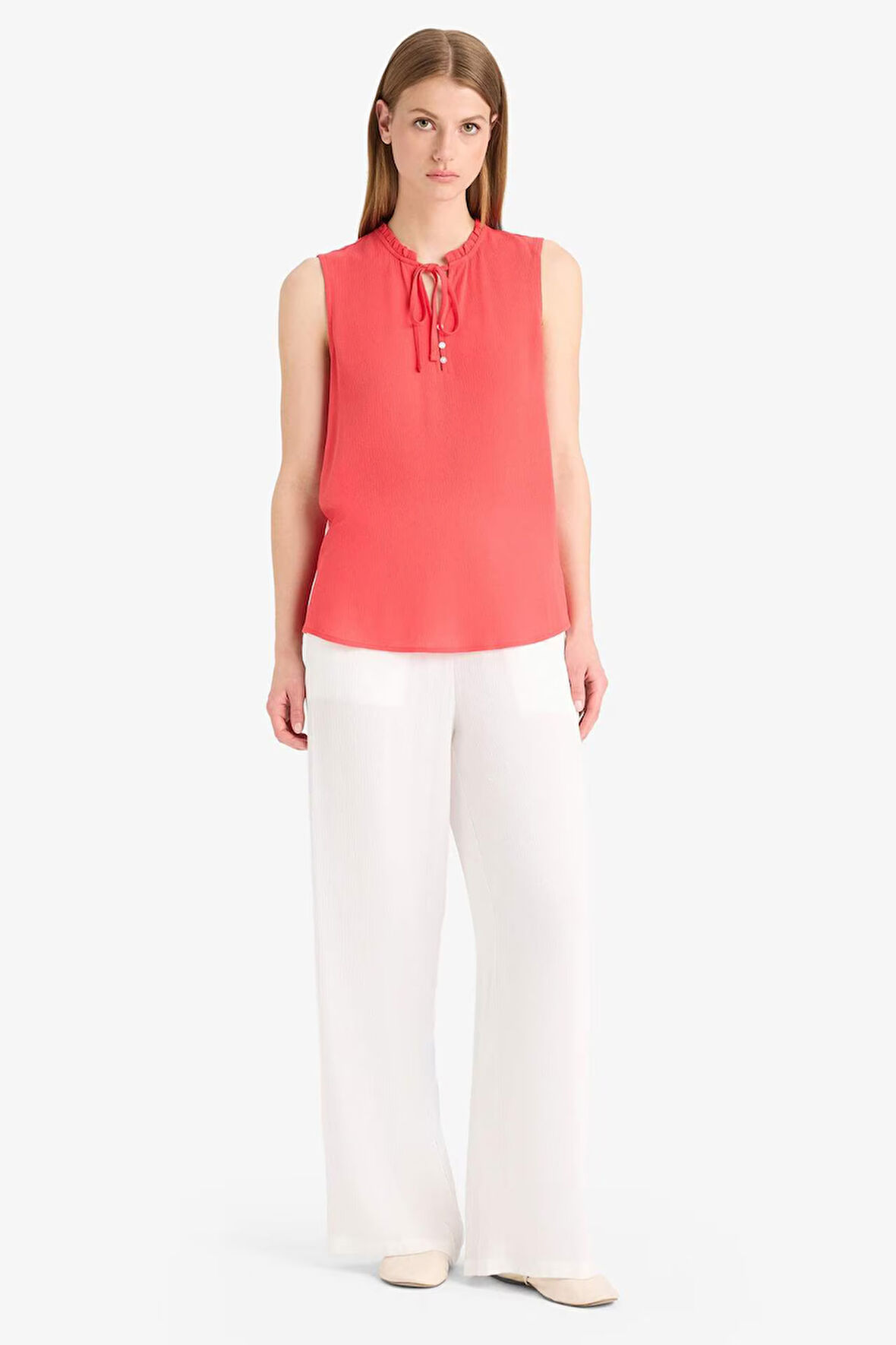 Regular Fit Esnek Belli Bağcıklı Plaj Pantolonu-Fall in Love