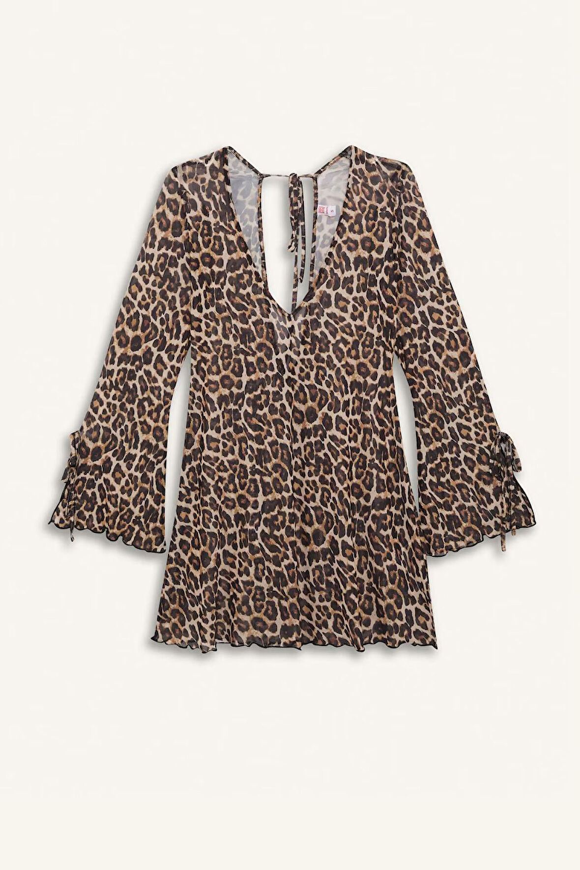 Regular Fit Leopar Desenli Tül Plaj Elbisesi-Fall in Love