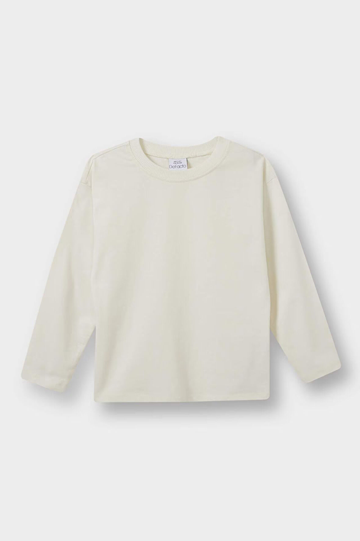 Erkek Bebek Bisiklet Yaka Basic Düz Uzun Kollu Tişört