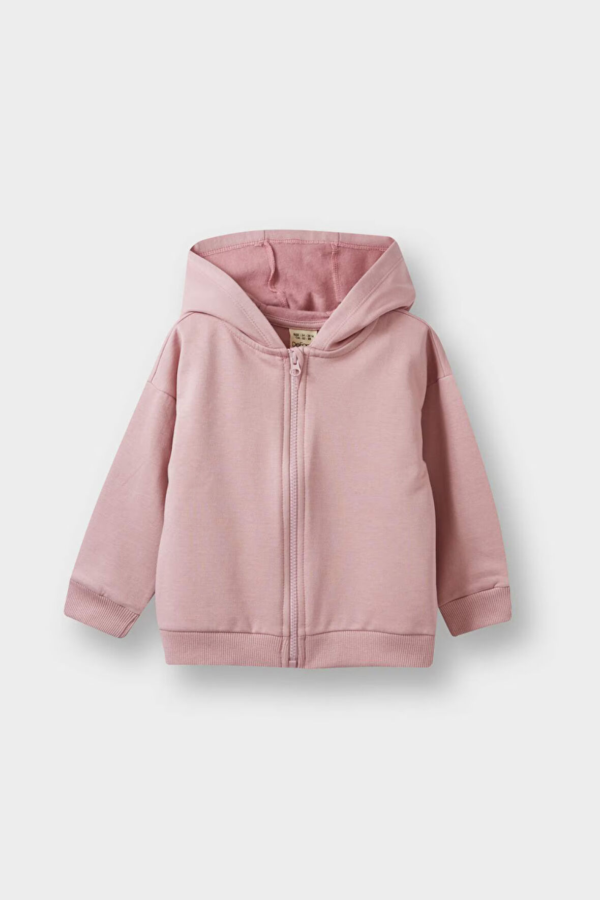 Kız Bebek Kapüşonlu İçi Yumuşak Tüylü Fermuarlı Sweatshirt 