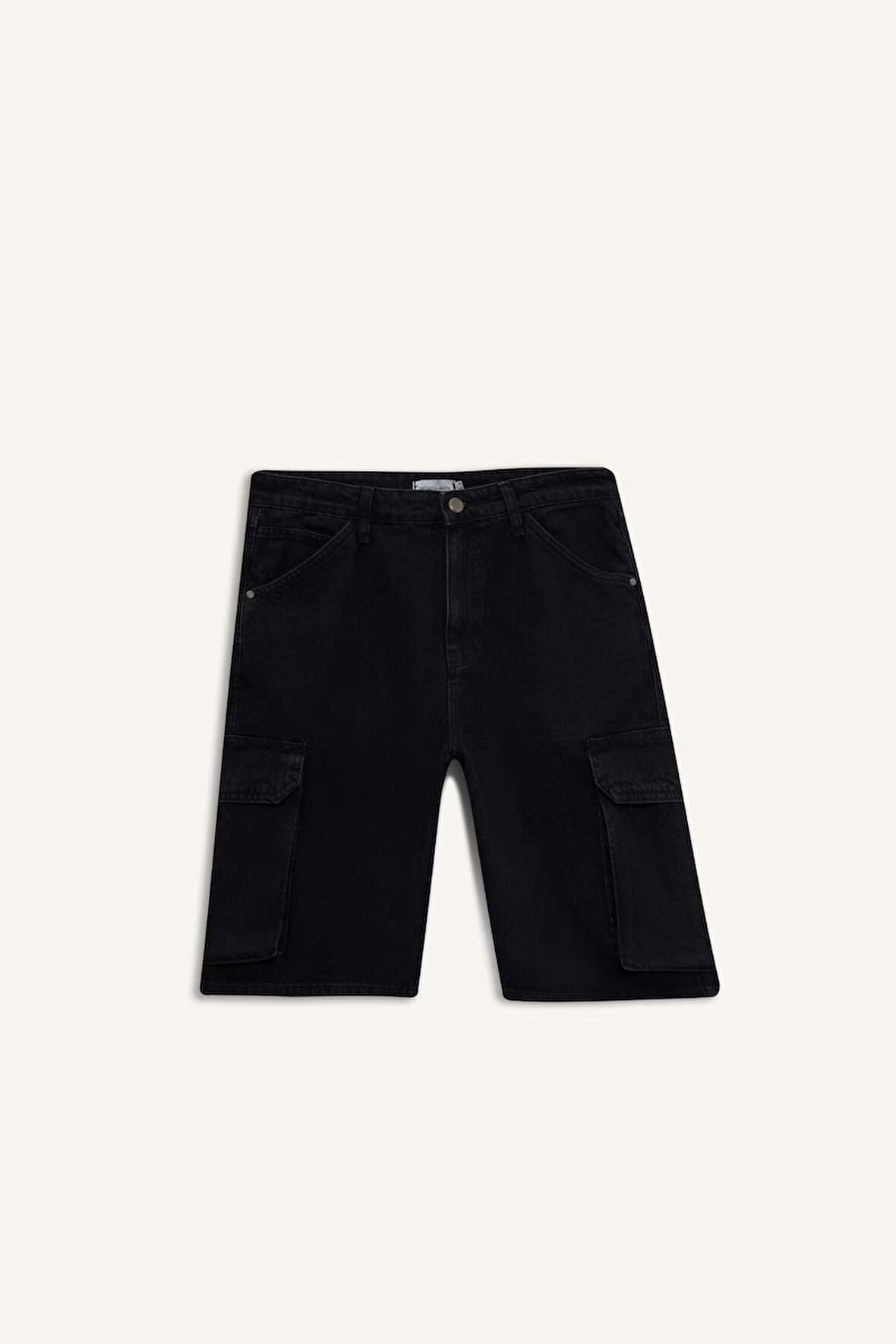 %100 Pamuk Kargo Fit Jean Bermuda Şort