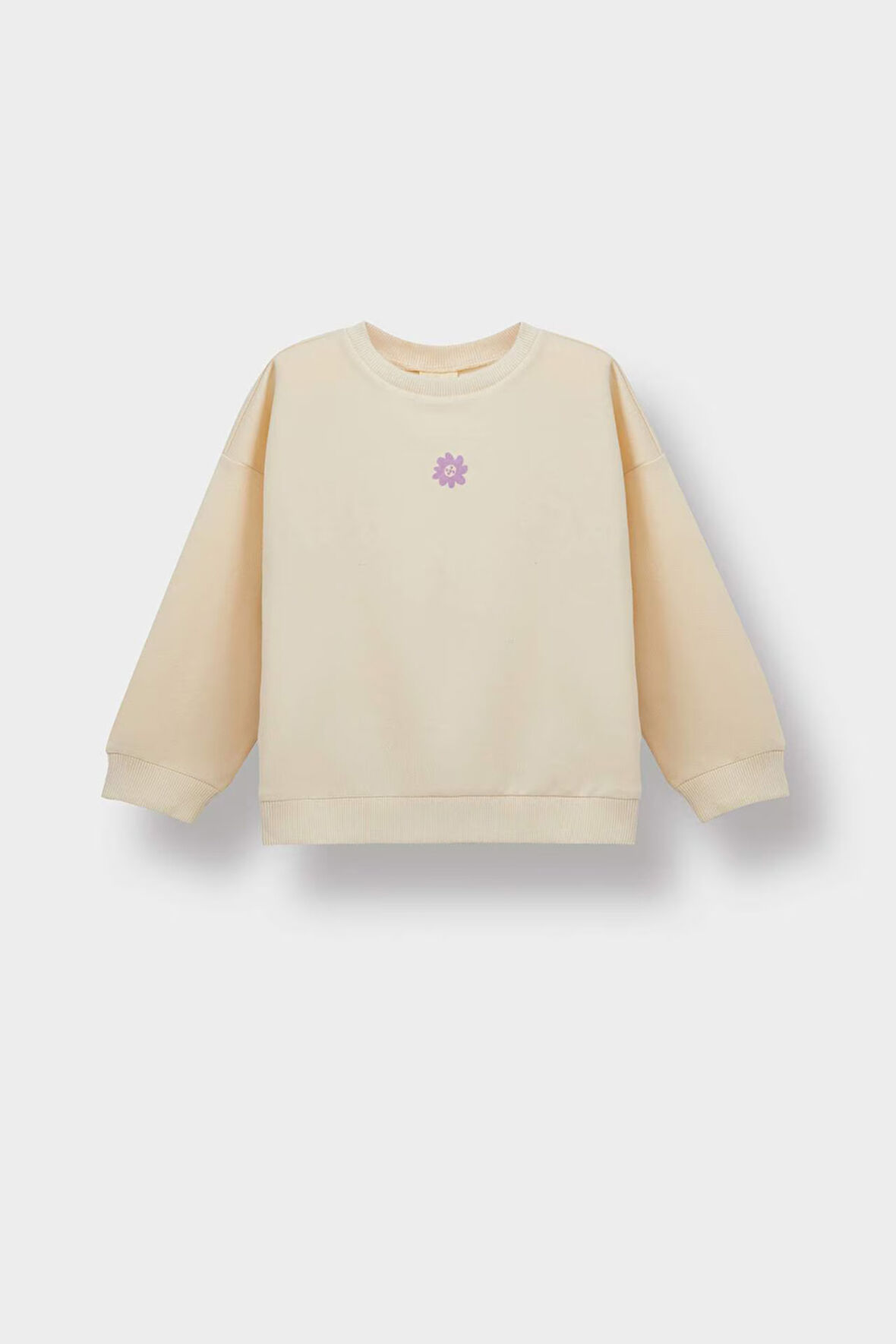 Kız Bebek Bisiklet Yaka Çiçekli Sweatshirt