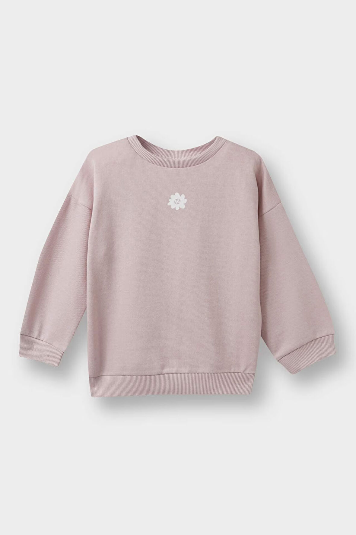 Kız Bebek Bisiklet Yaka Çiçekli Sweatshirt