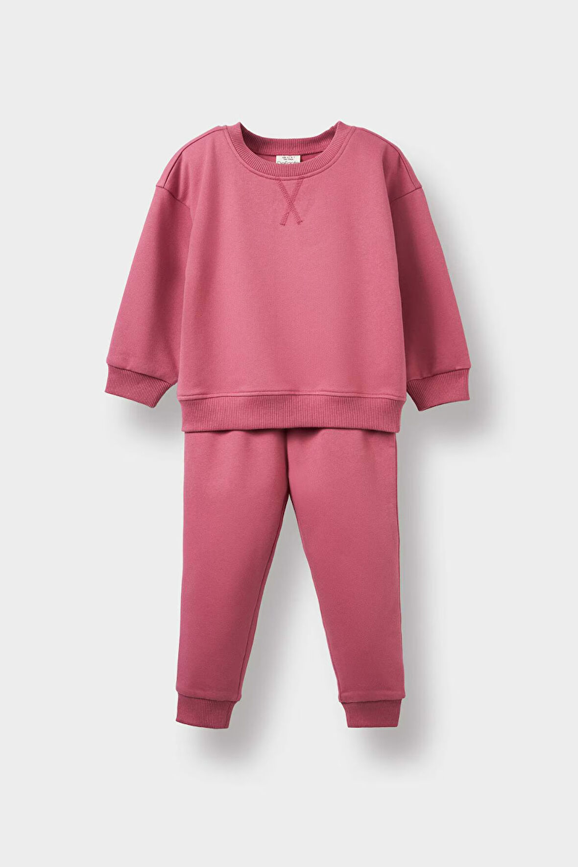 Kız Bebek 2'li Takım İçi Yumuşak Tüylü Sweatshirt Eşofman Altı