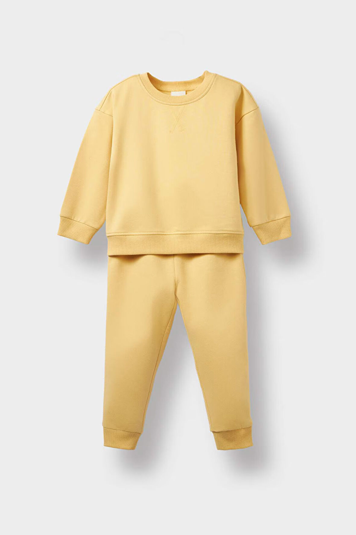 Kız Bebek 2'li Takım İçi Yumuşak Tüylü Sweatshirt Eşofman Altı