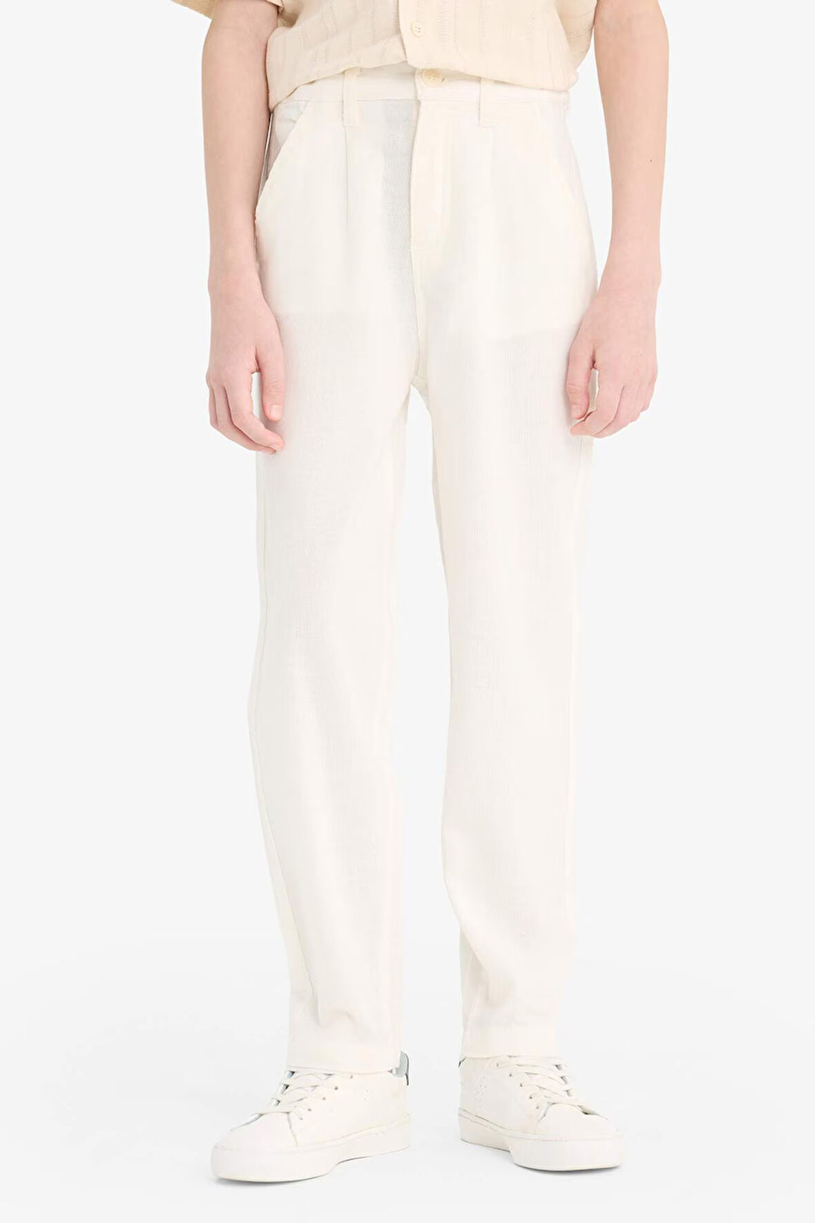 Erkek Çocuk Carrot Fit  Standart Paça Keten Görünümlü Pantolon